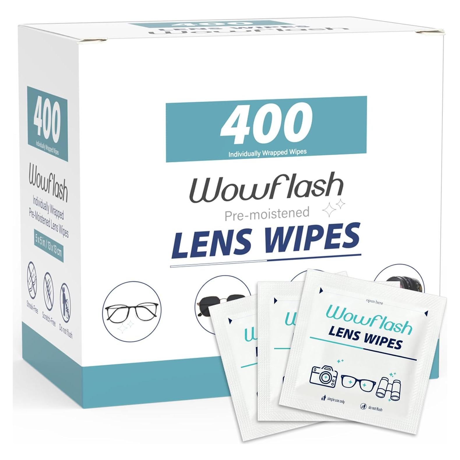 Toallitas de Limpieza de Lentes Wowflash 400 Unidades