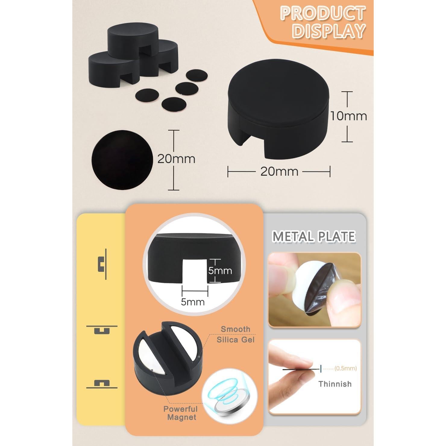 Clips Magnéticos para Cables Maveek 5 Piezas Negro