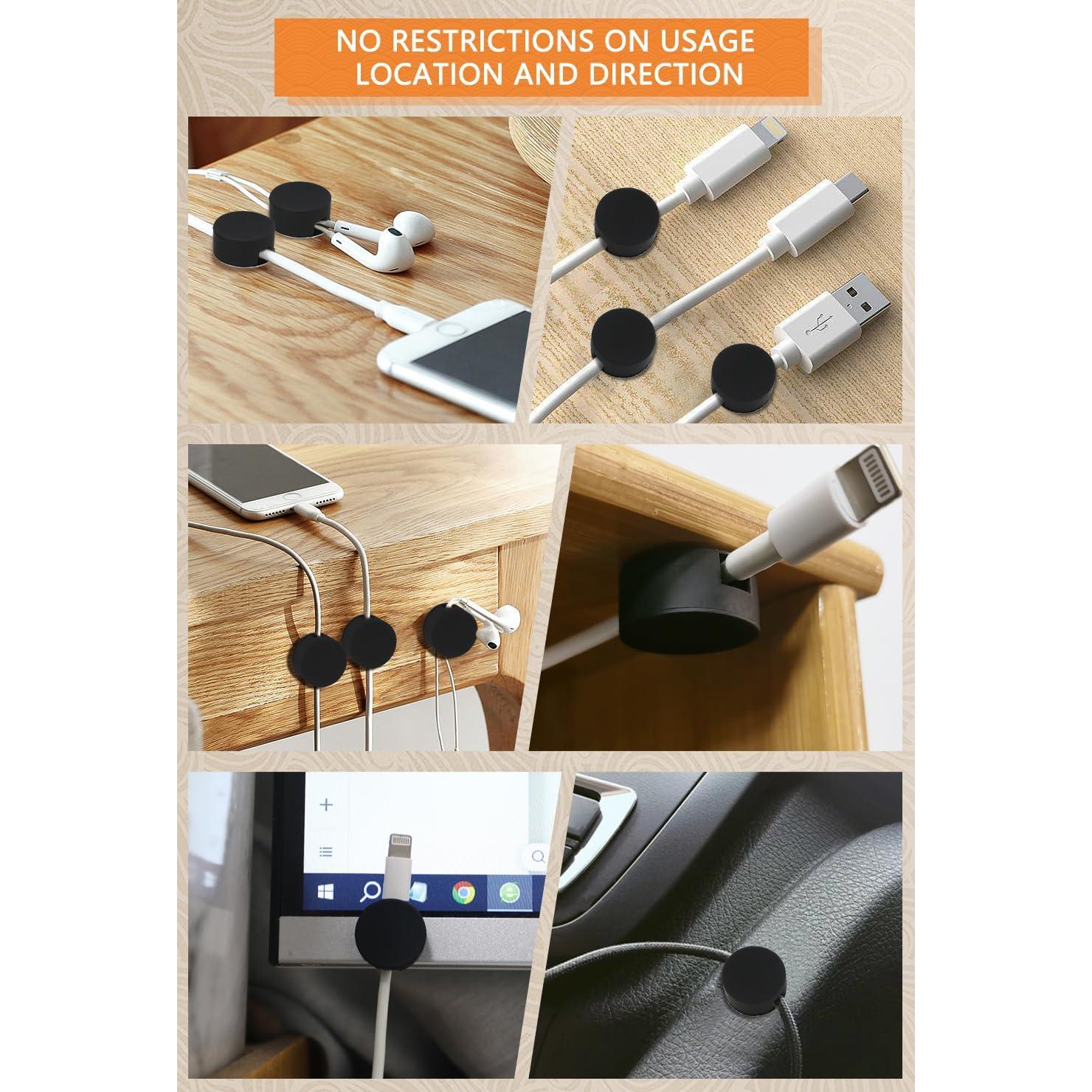 Clips Magnéticos para Cables Maveek 5 Piezas Negro