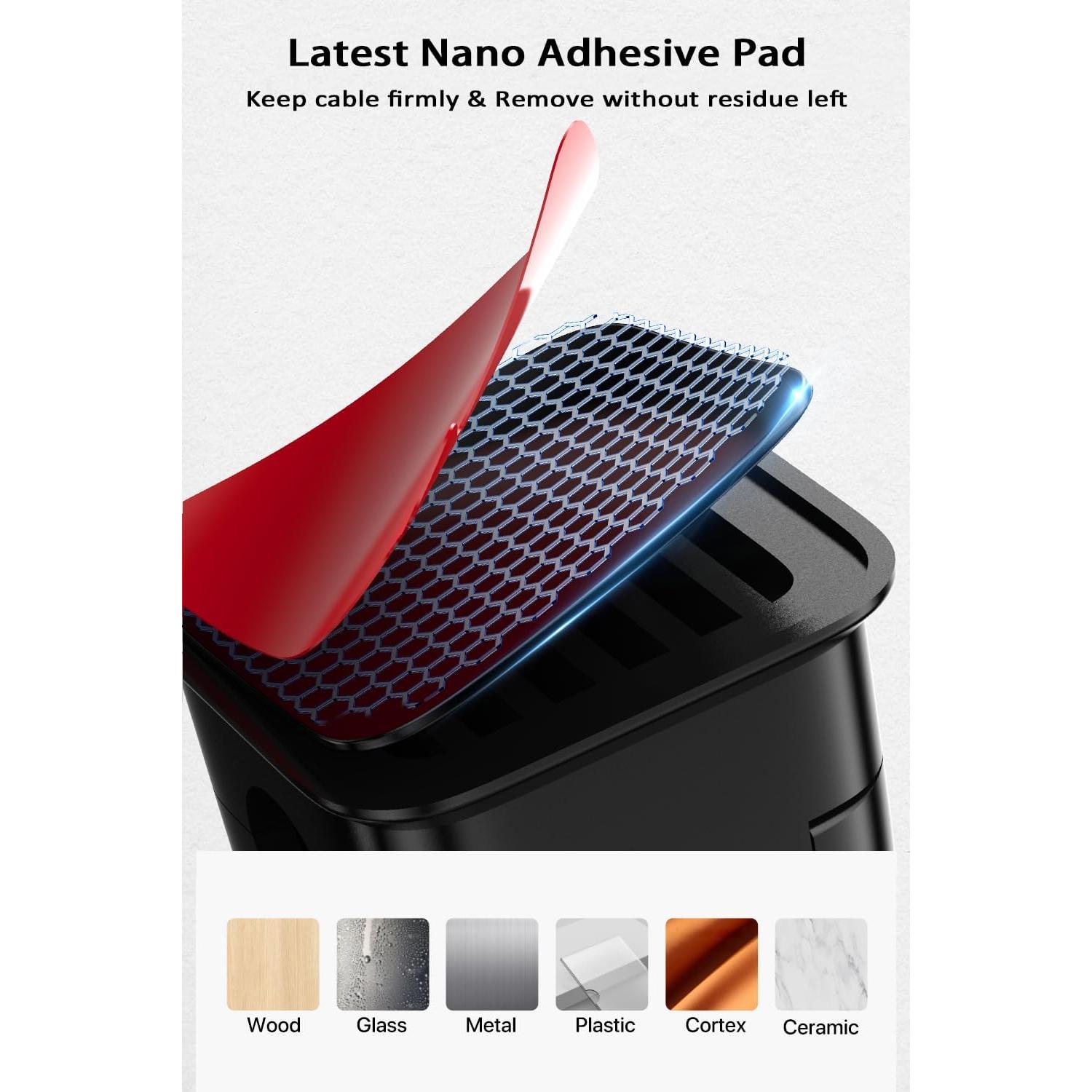 Clips Magnéticos para Cables Smofish, Paquete de 6, Negro