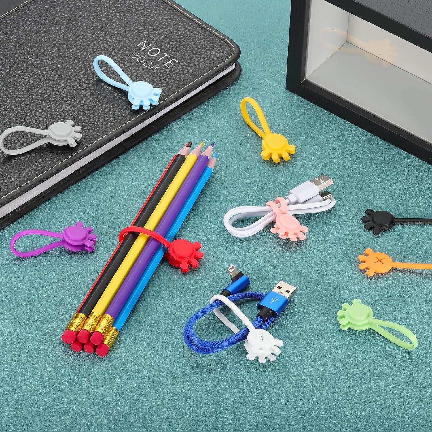 Sujetadores de Cable Magnéticos PATIKIL 10 Pcs Silicona Azul