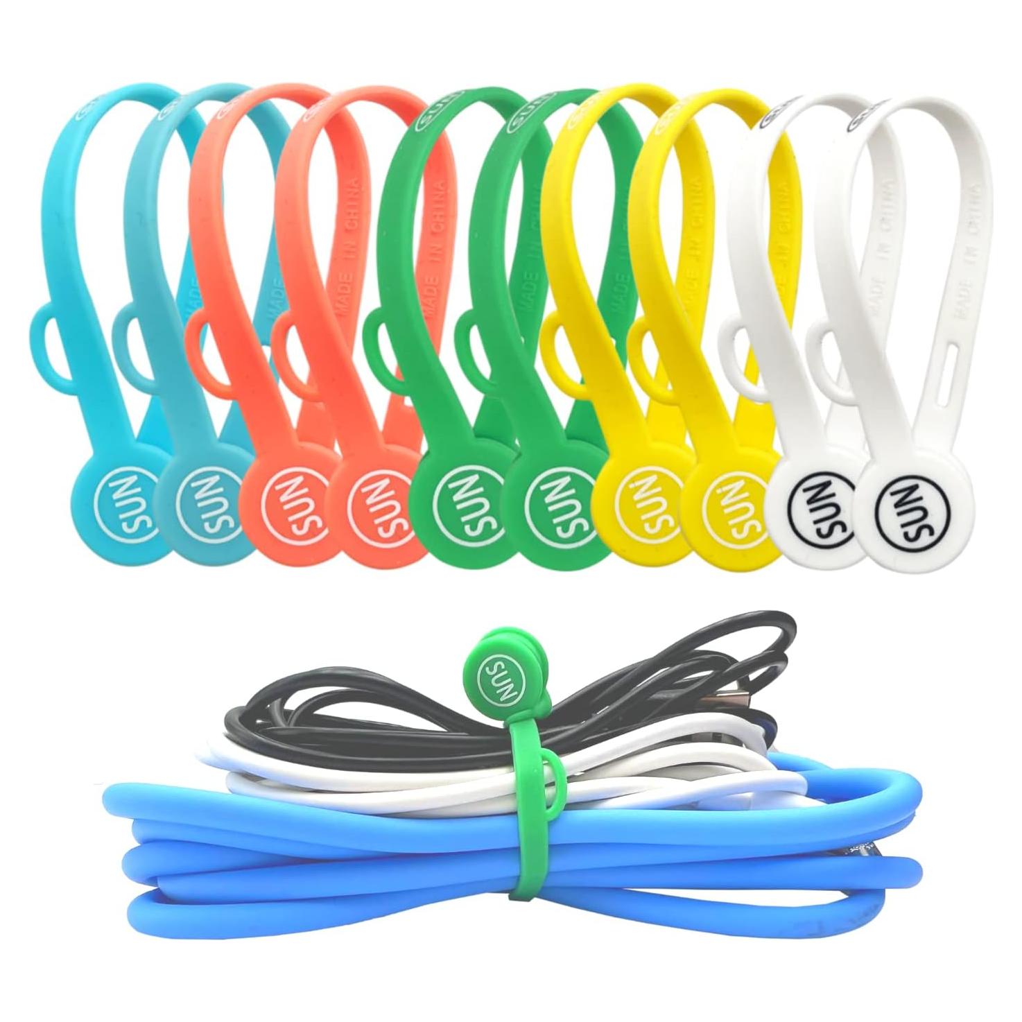 Organizadores Magnéticos de Cables SUNFICON 10 Pcs Multicolor