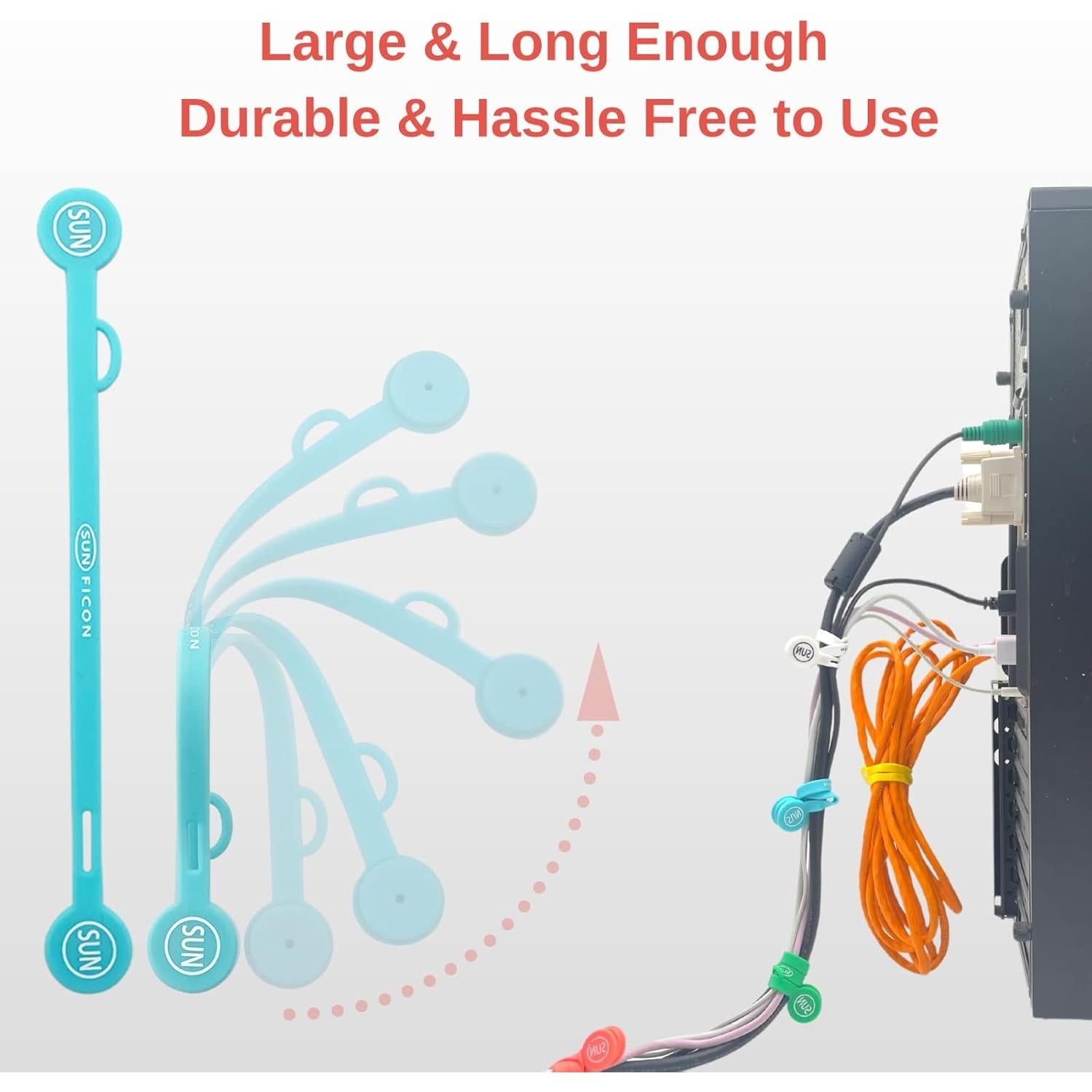 Organizadores Magnéticos de Cables SUNFICON 10 Pcs Multicolor