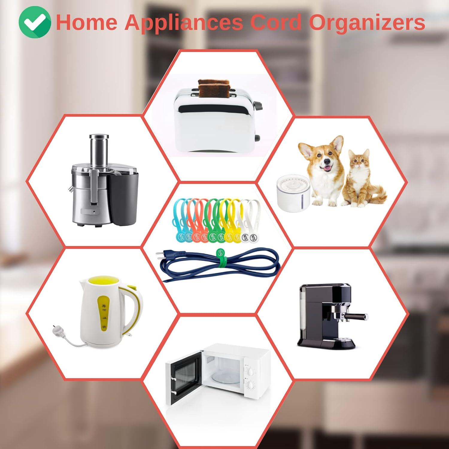 Organizadores Magnéticos de Cables SUNFICON 10 Pcs Multicolor