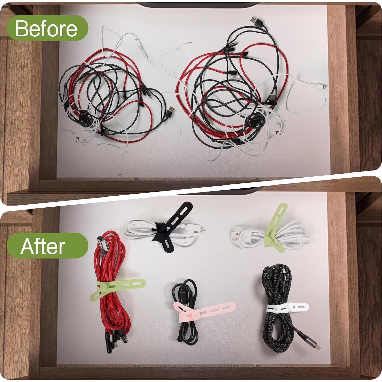 24 Correas de Cable de Silicona Donruby - Reutilizables 4 Colores