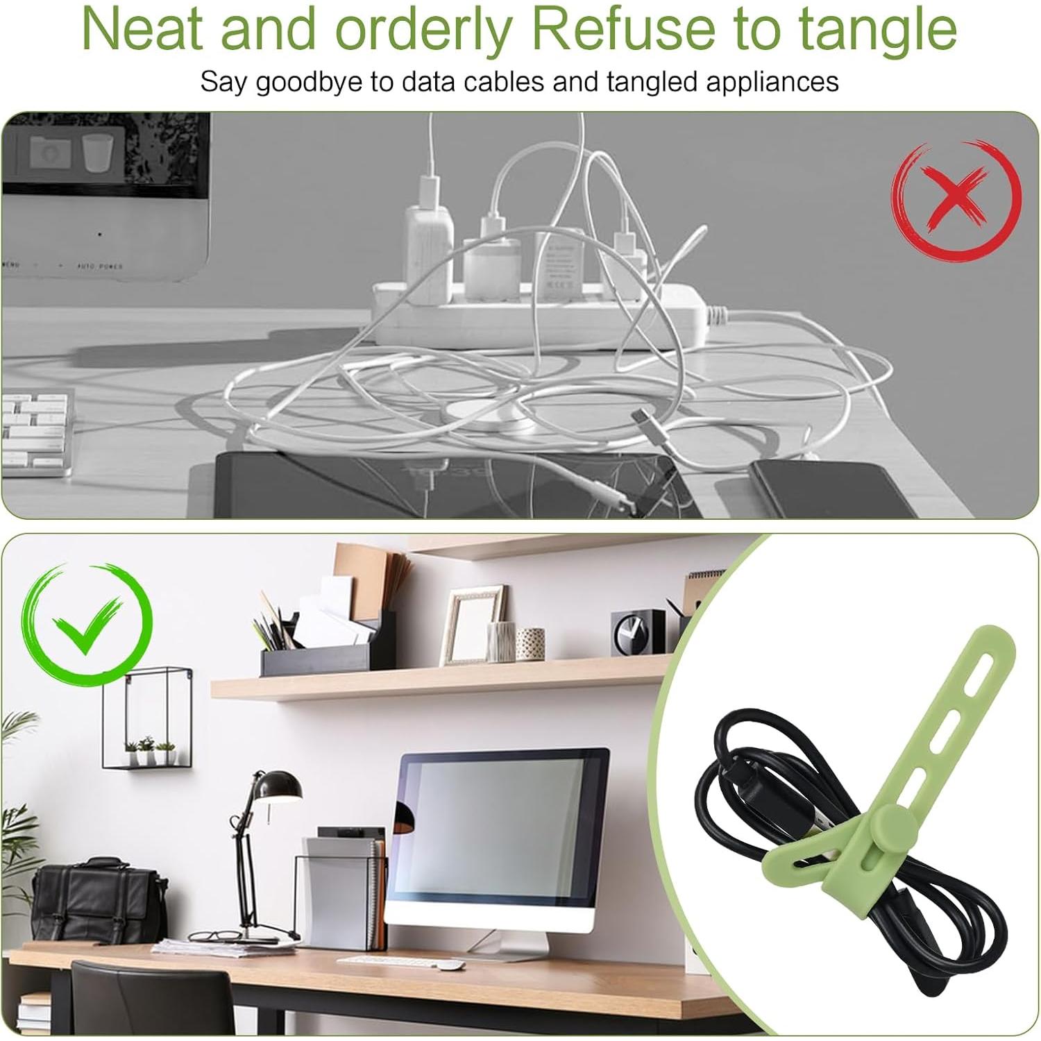 24 Correas de Cable de Silicona Donruby - Reutilizables 4 Colores