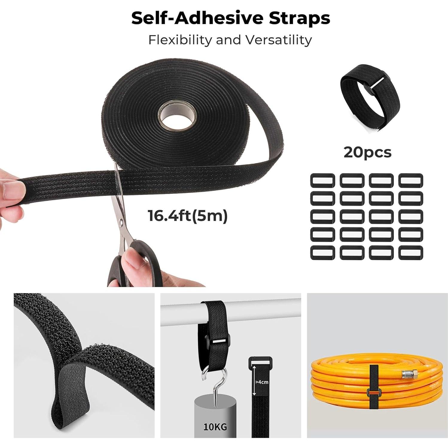 Kit de Gestión de Cables 98 PCS AORUICN - Fundas, Clips y Bridas