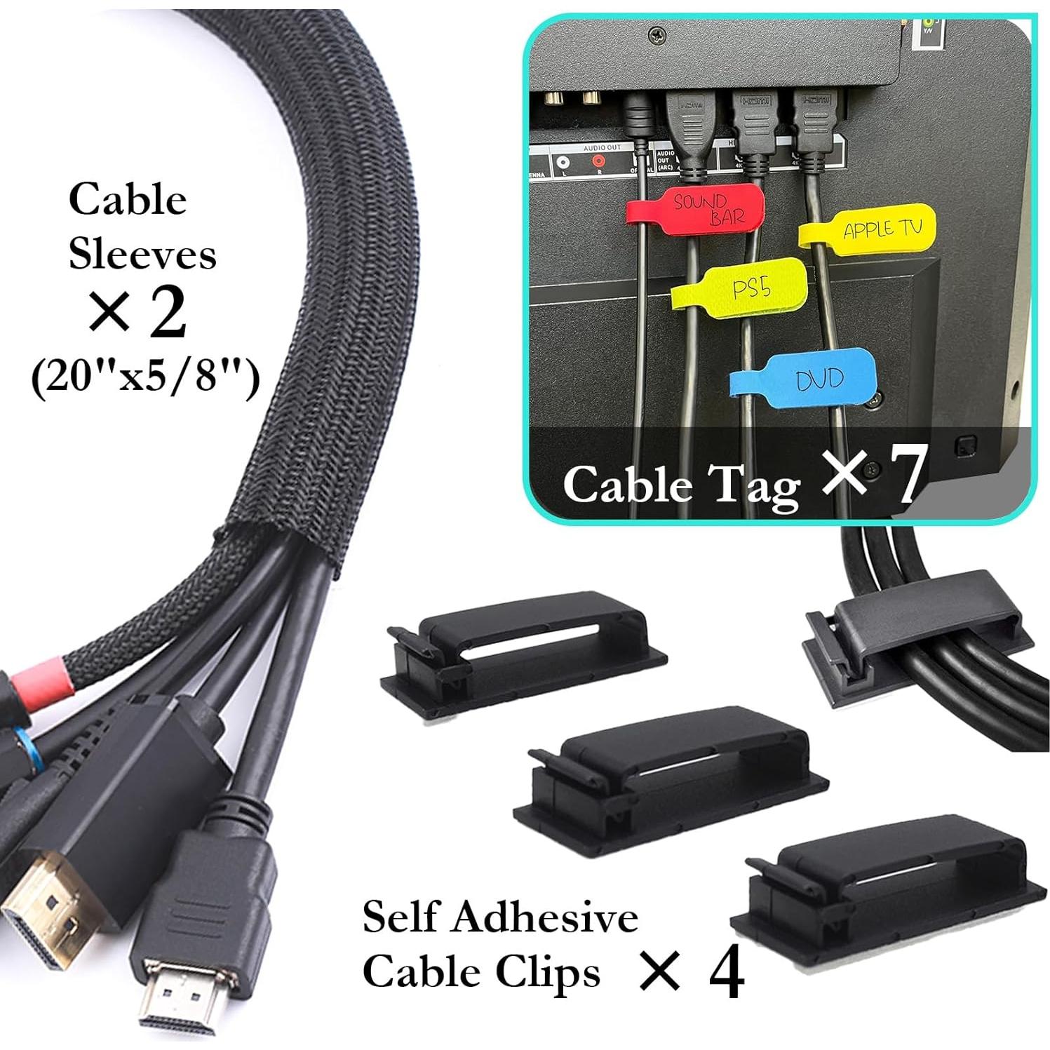 Kit de Gestión de Cables 165 Piezas TeegRoow con Clips y Bridas