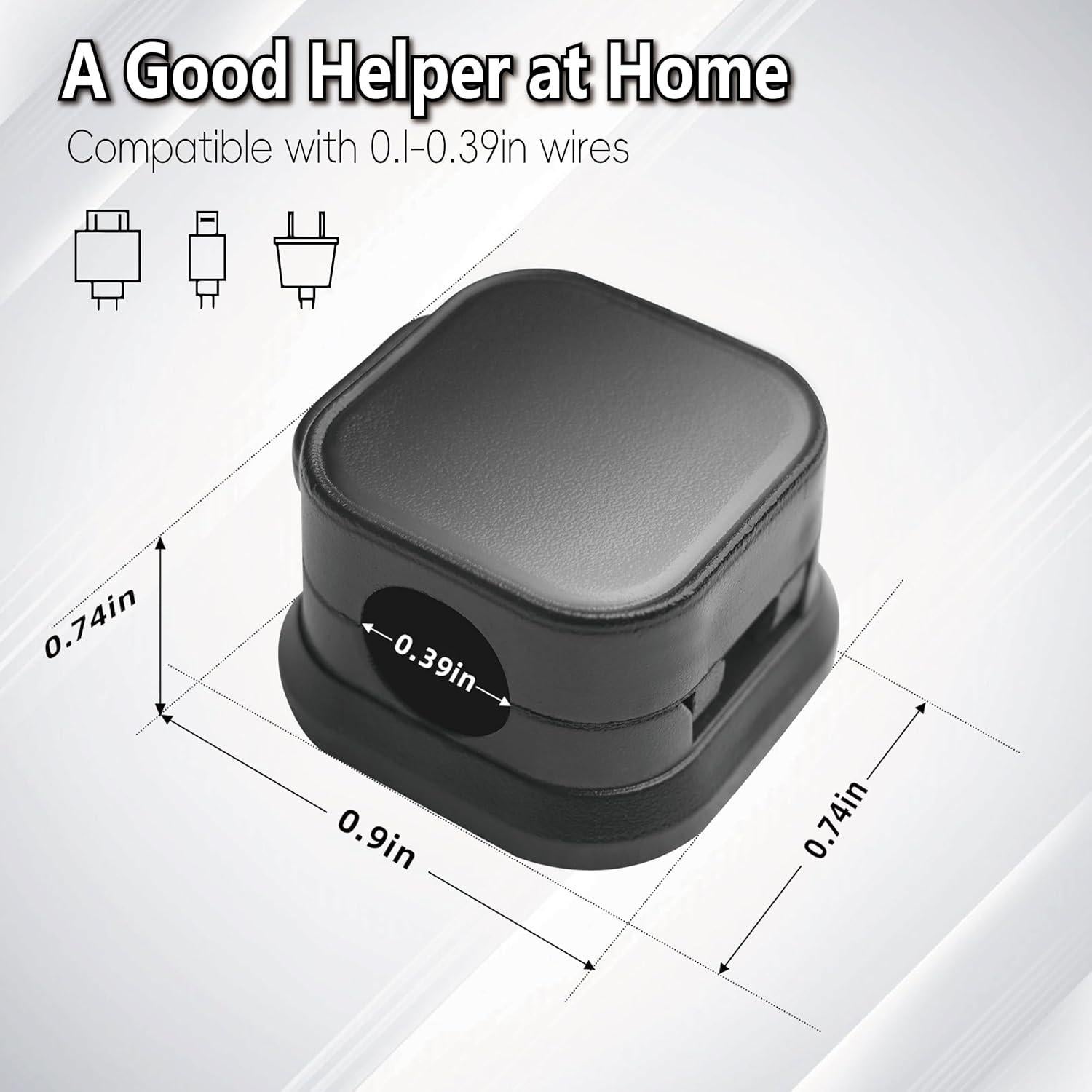 10 Clips Magnéticos para Cables XIOQINE - Organizador Negro