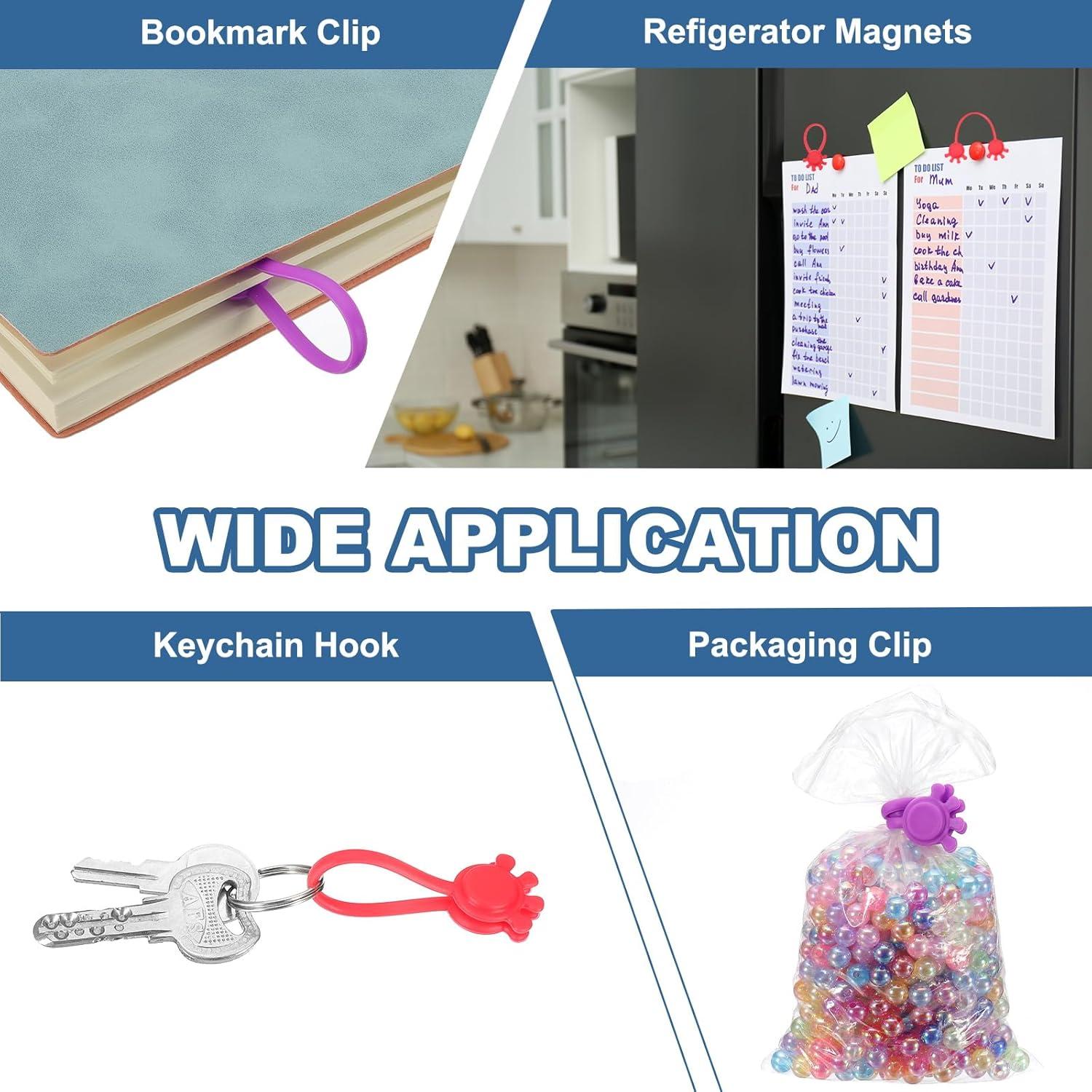 Sujetadores de Cable Magnéticos PATIKIL 10 Pcs Silicona Roja