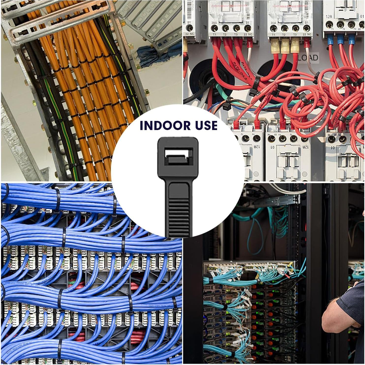 Bridas de Cable RAZCC 1200pcs 40.64cm Nylon 50lb Negras