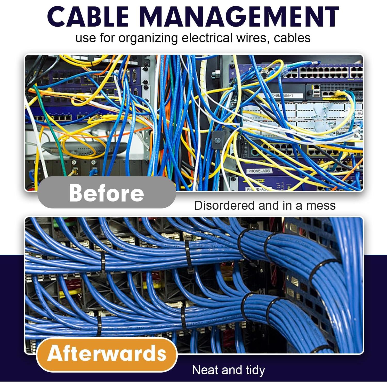 Bridas de Cable RAZCC 1200pcs 40.64cm Nylon 50lb Negras