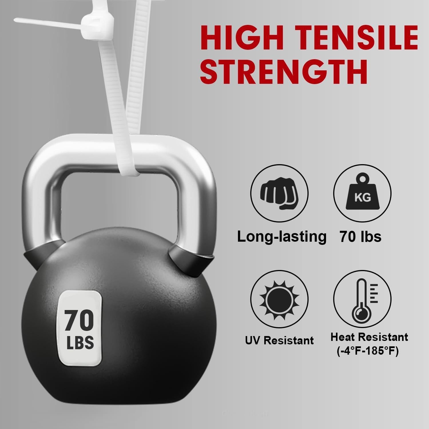 Bridas de Nylon RAZCC 1200pcs 30.48cm 70lb Resistencia