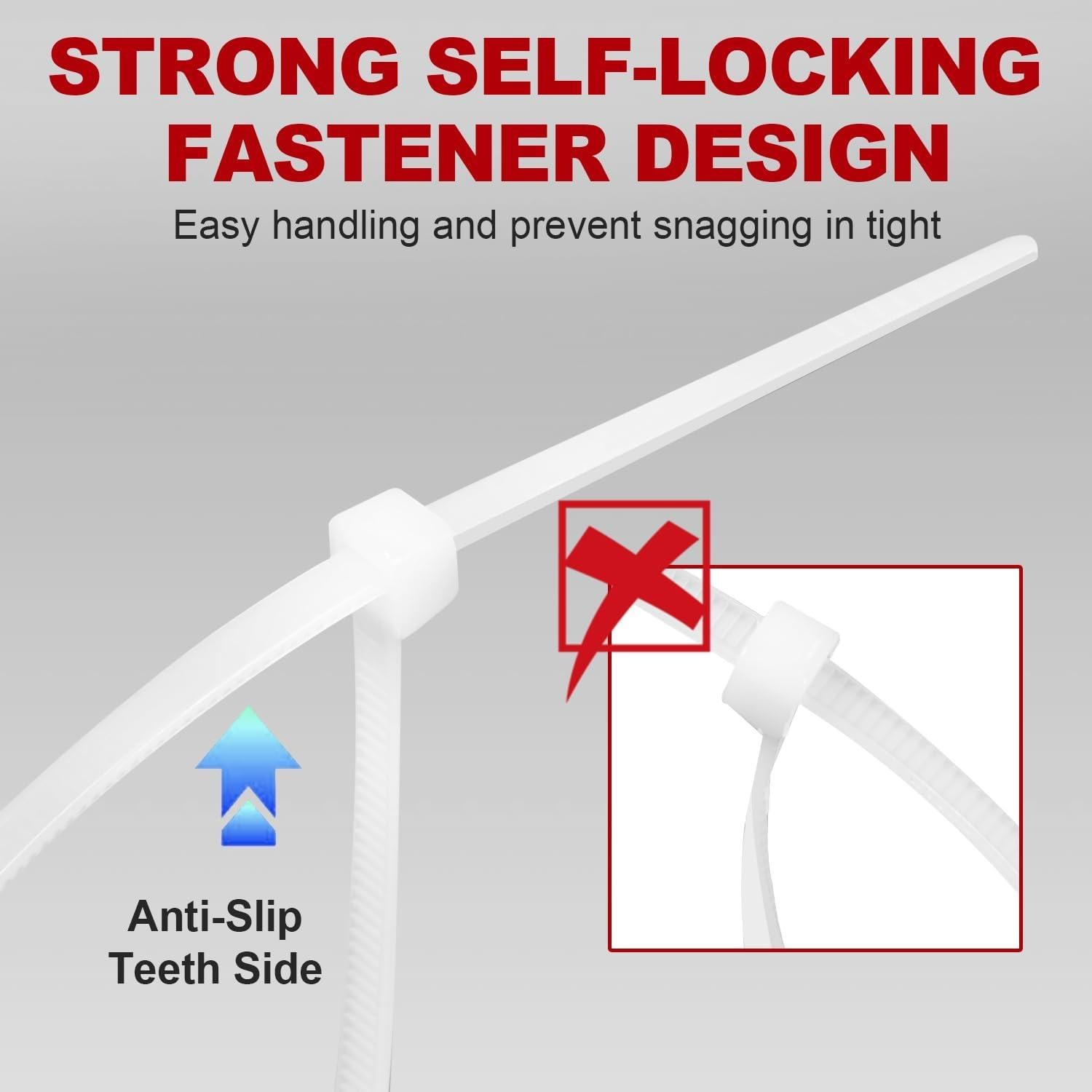 Bridas de Nylon RAZCC 1200pcs 30.48cm 70lb Resistencia