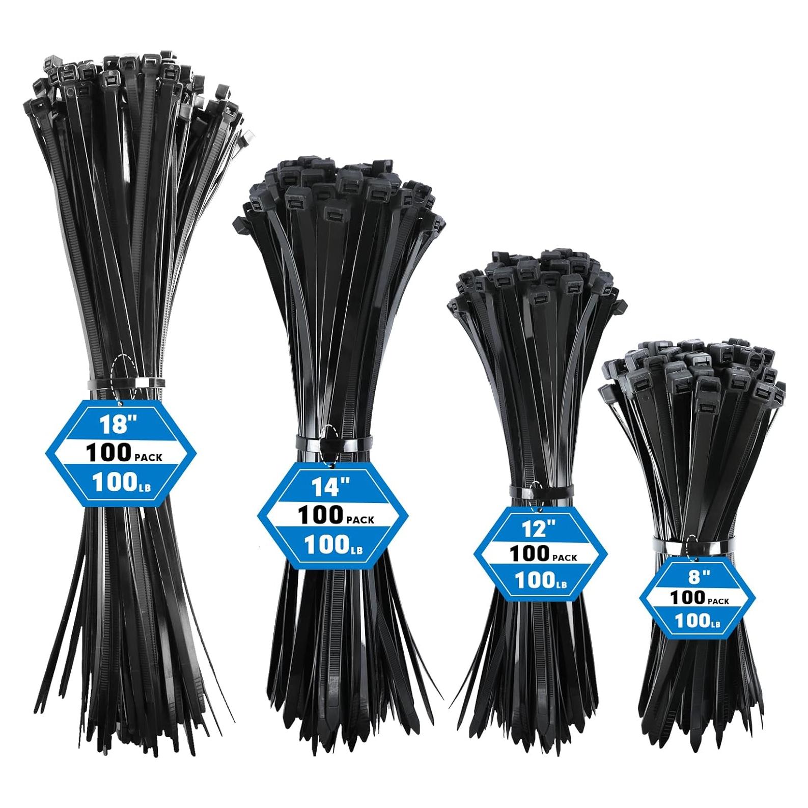 Bridas de Plástico RAZCC 400 Piezas 20-46 cm Negras