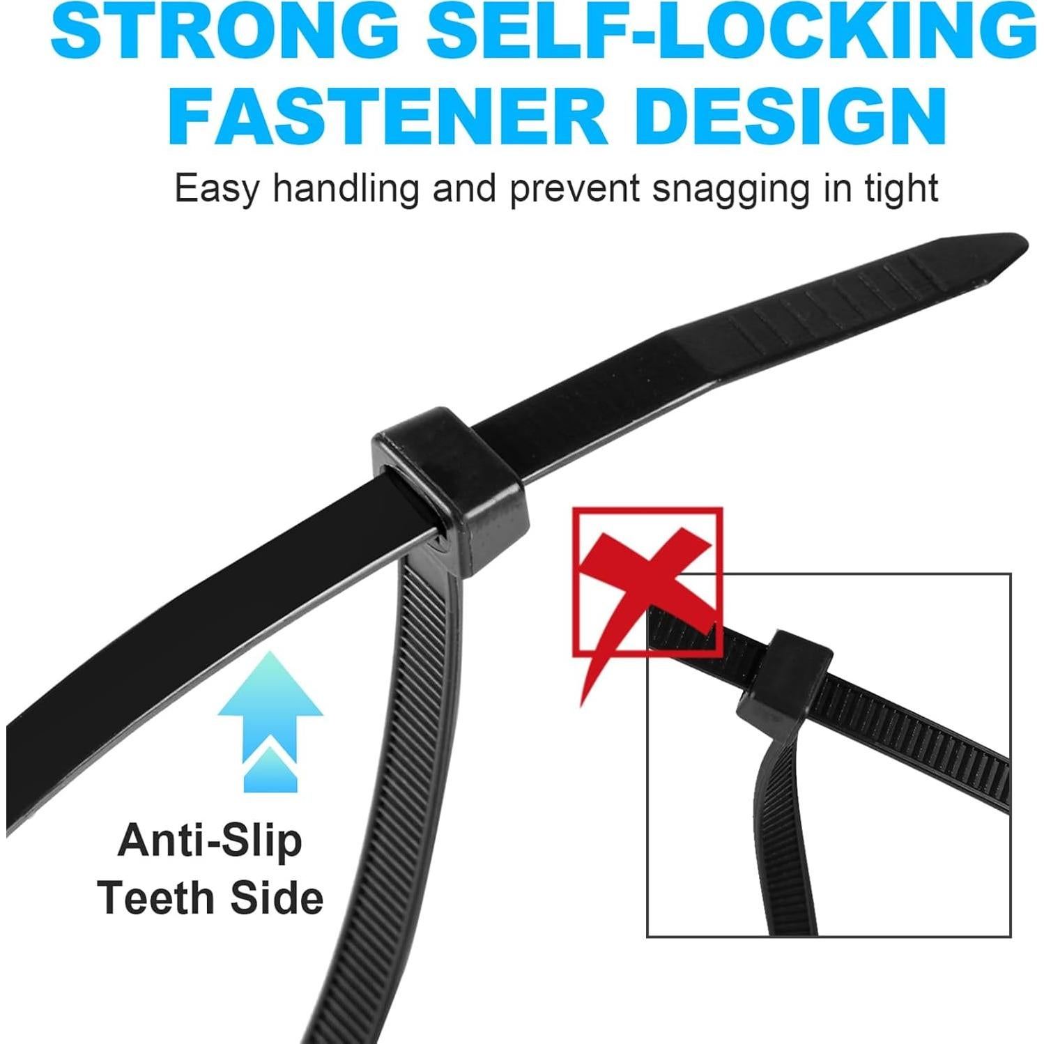 Bridas de Plástico RAZCC 400 Piezas 20-46 cm Negras