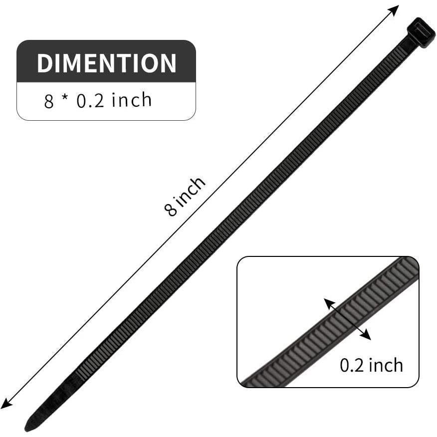 100 Piezas Corbatas de Cable Negras VTECHOLOGY 20,32 cm
