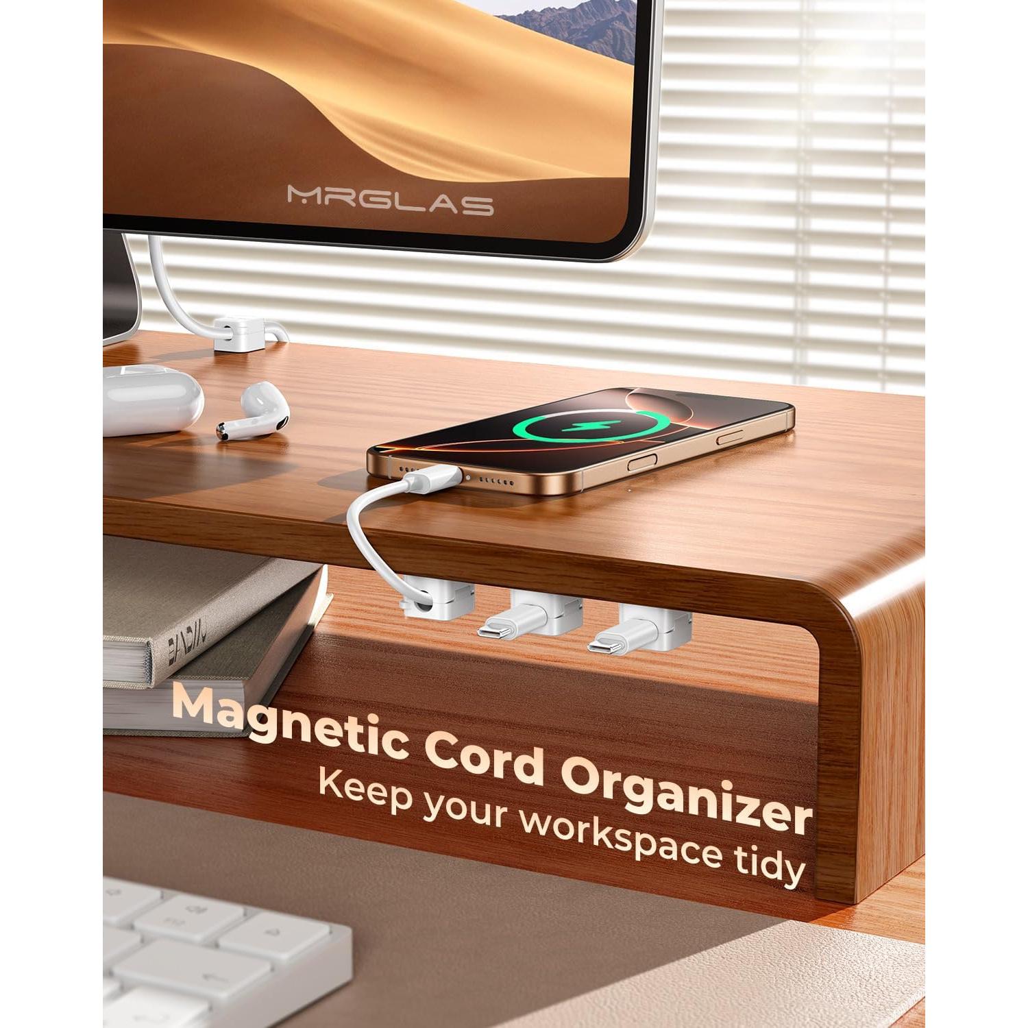 Paquete de 10 Clips Organizadores de Cables MRGLAS Blanco