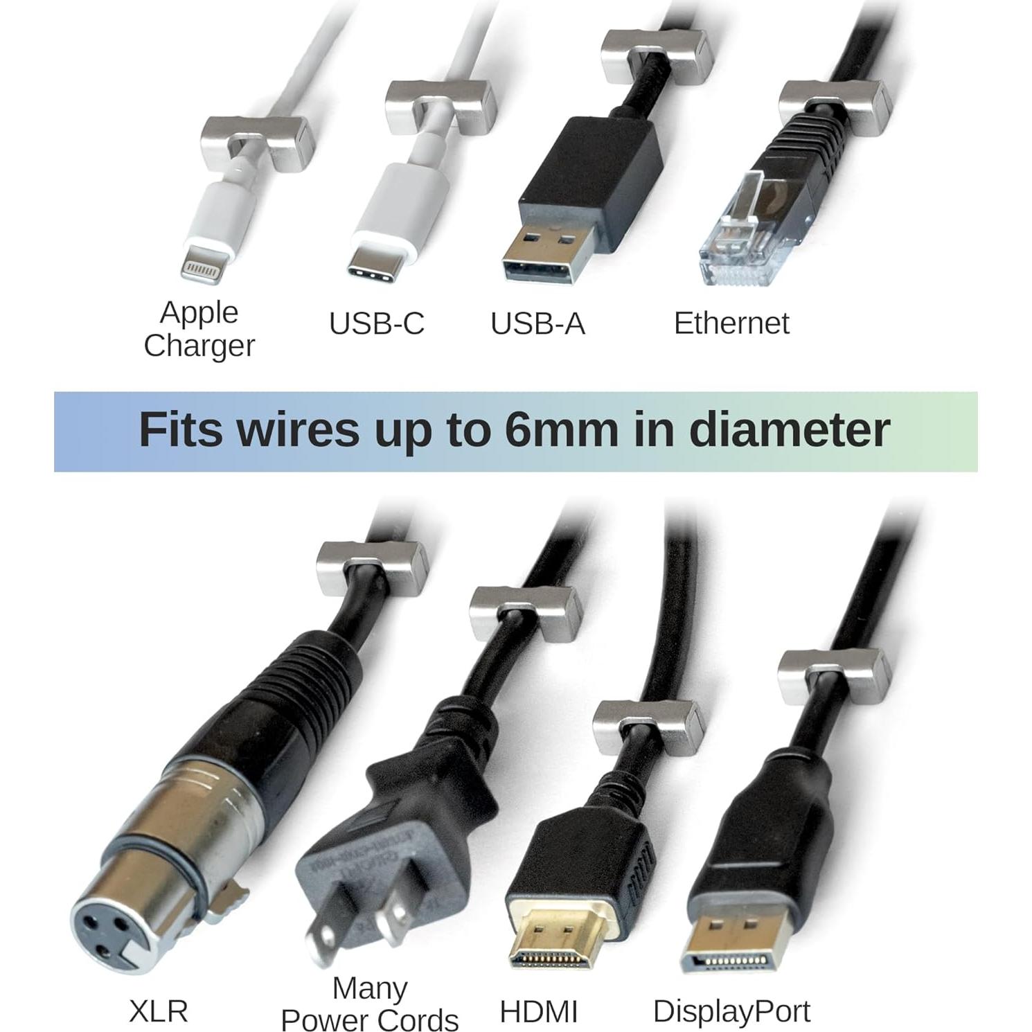 Soporte Magnético para Cables Lumaneric - Paquete de 10
