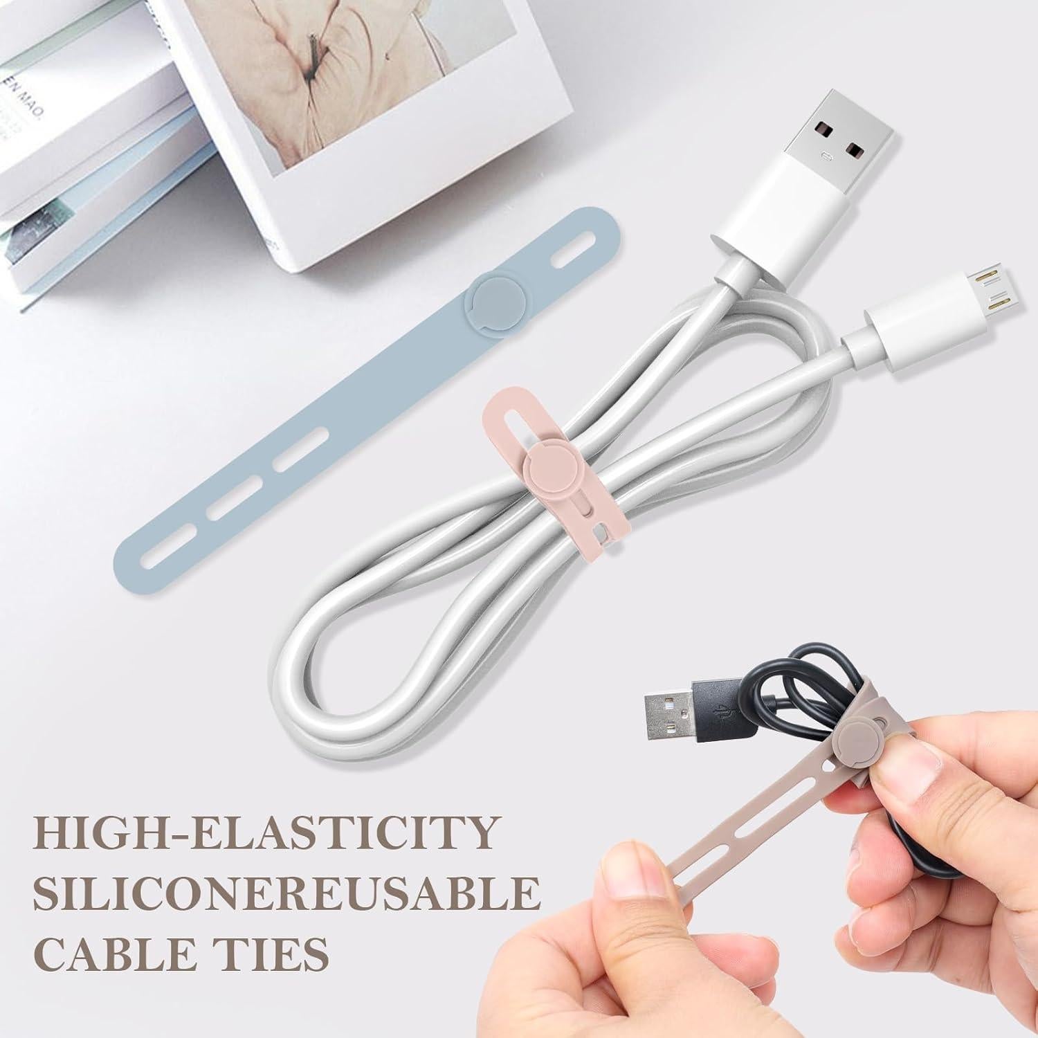 30 Correas de Cable de Silicona Donruby - Reutilizables 6 Colores