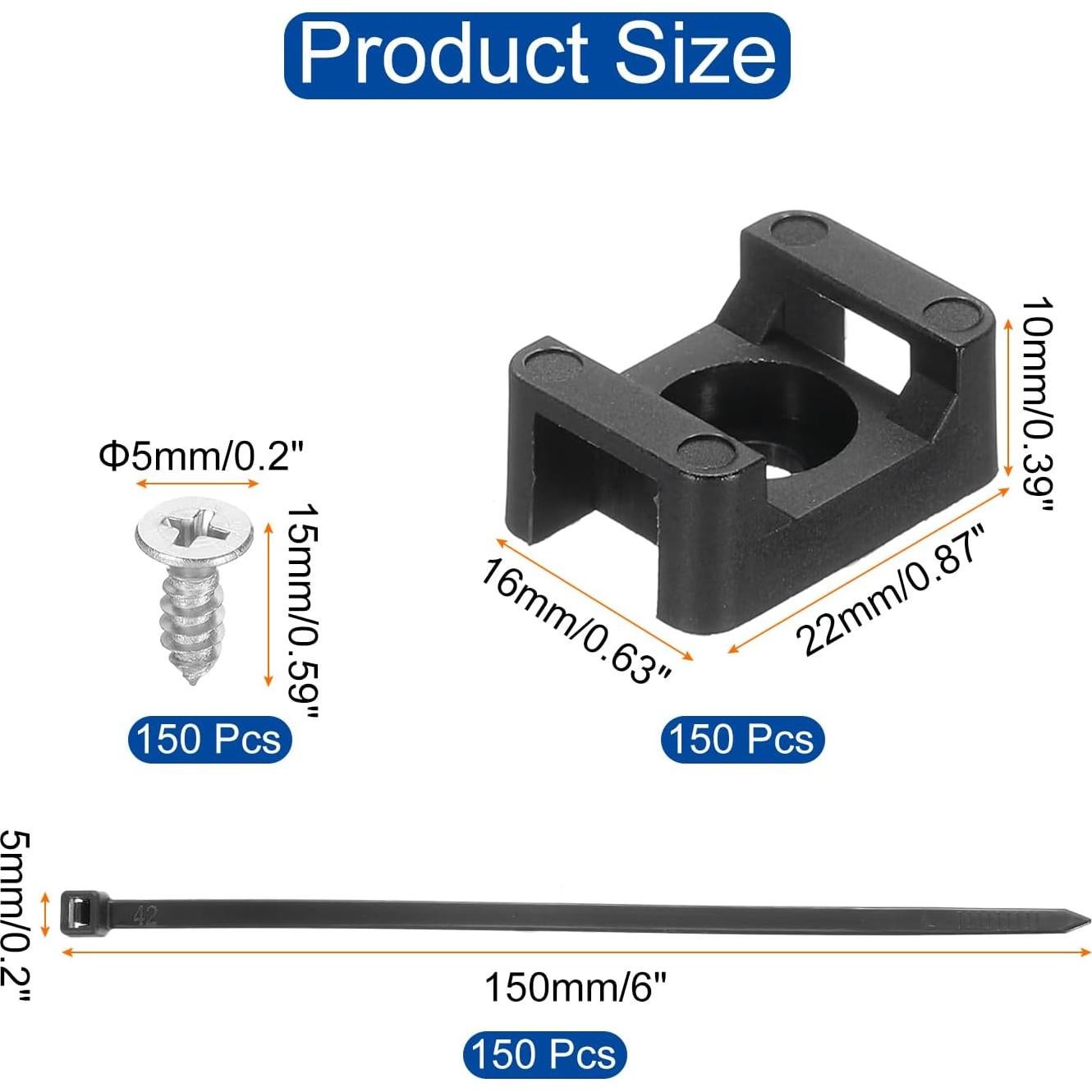 Soporte de Montaje para Cinta Magnética DMiotech 150 Pcs Negro