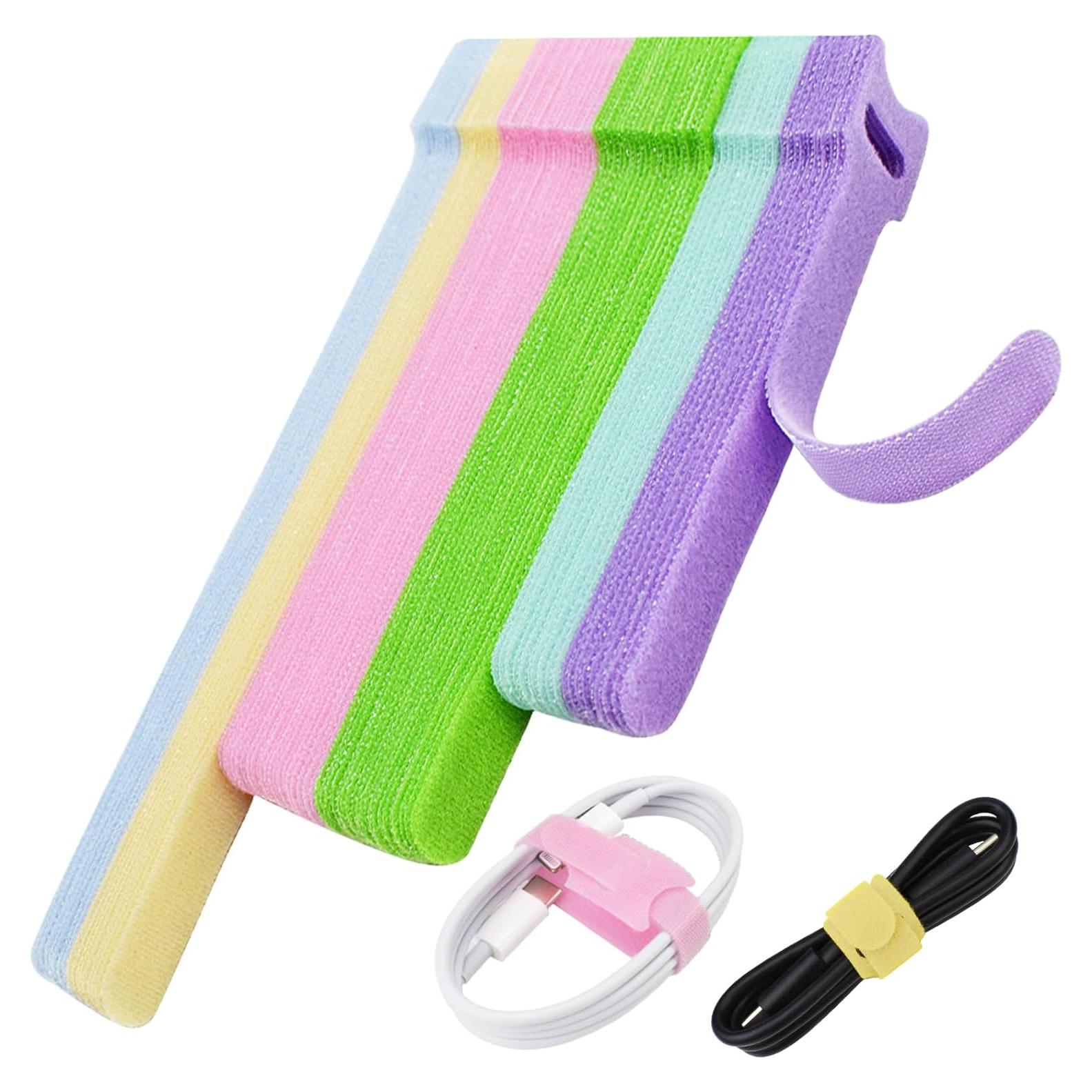 80 Bridas Reutilizables NAYZWOK 4-8 Pulgadas Colores Macarons