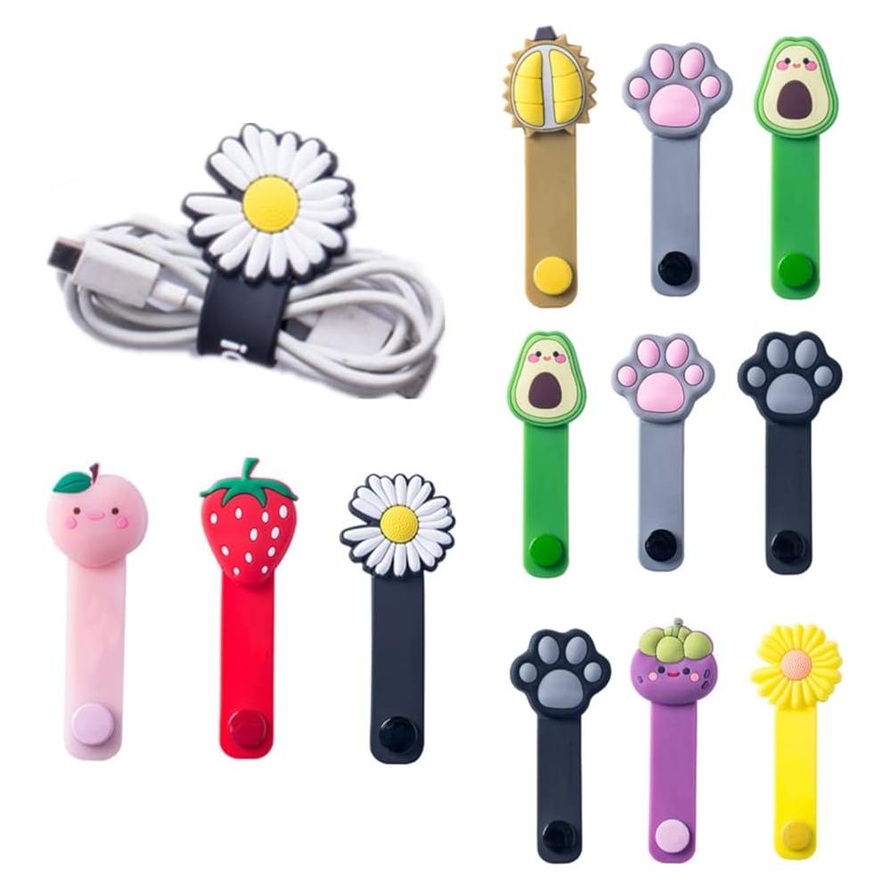 12 Organizadores de Cable de Silicona JiathreeJ Multicolor