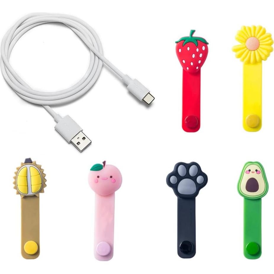 12 Organizadores de Cable de Silicona JiathreeJ Multicolor