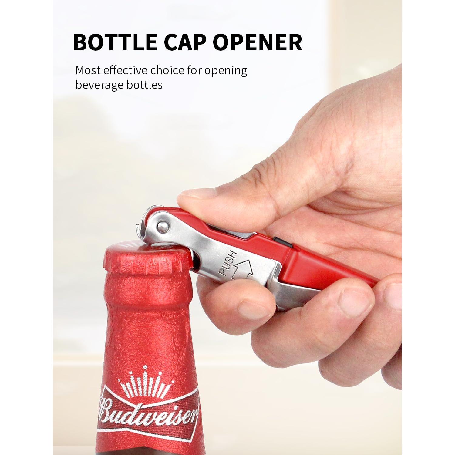 CORKAS Sacacorchos Profesional Rojo - Acero Inoxidable Compacto