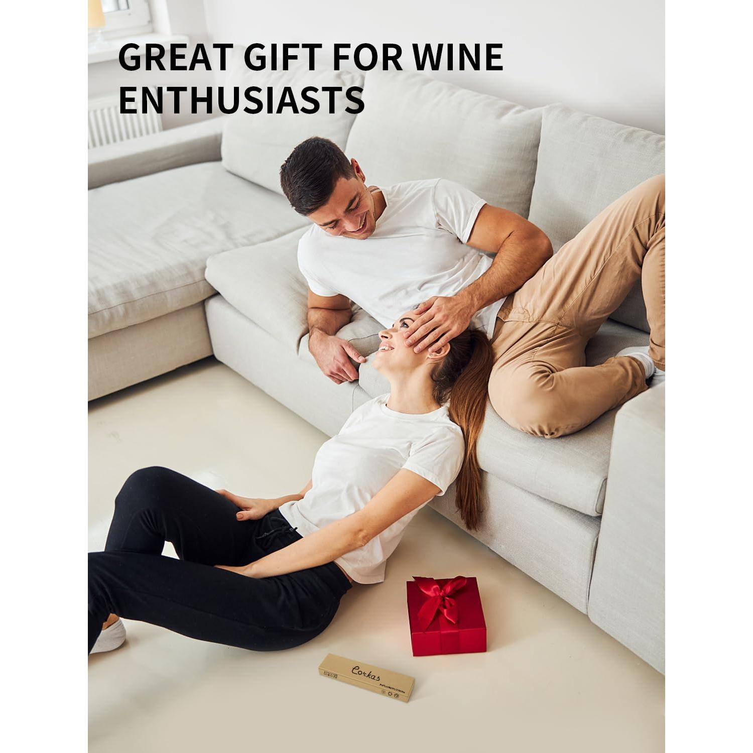 CORKAS Sacacorchos Profesional Rojo - Acero Inoxidable Compacto