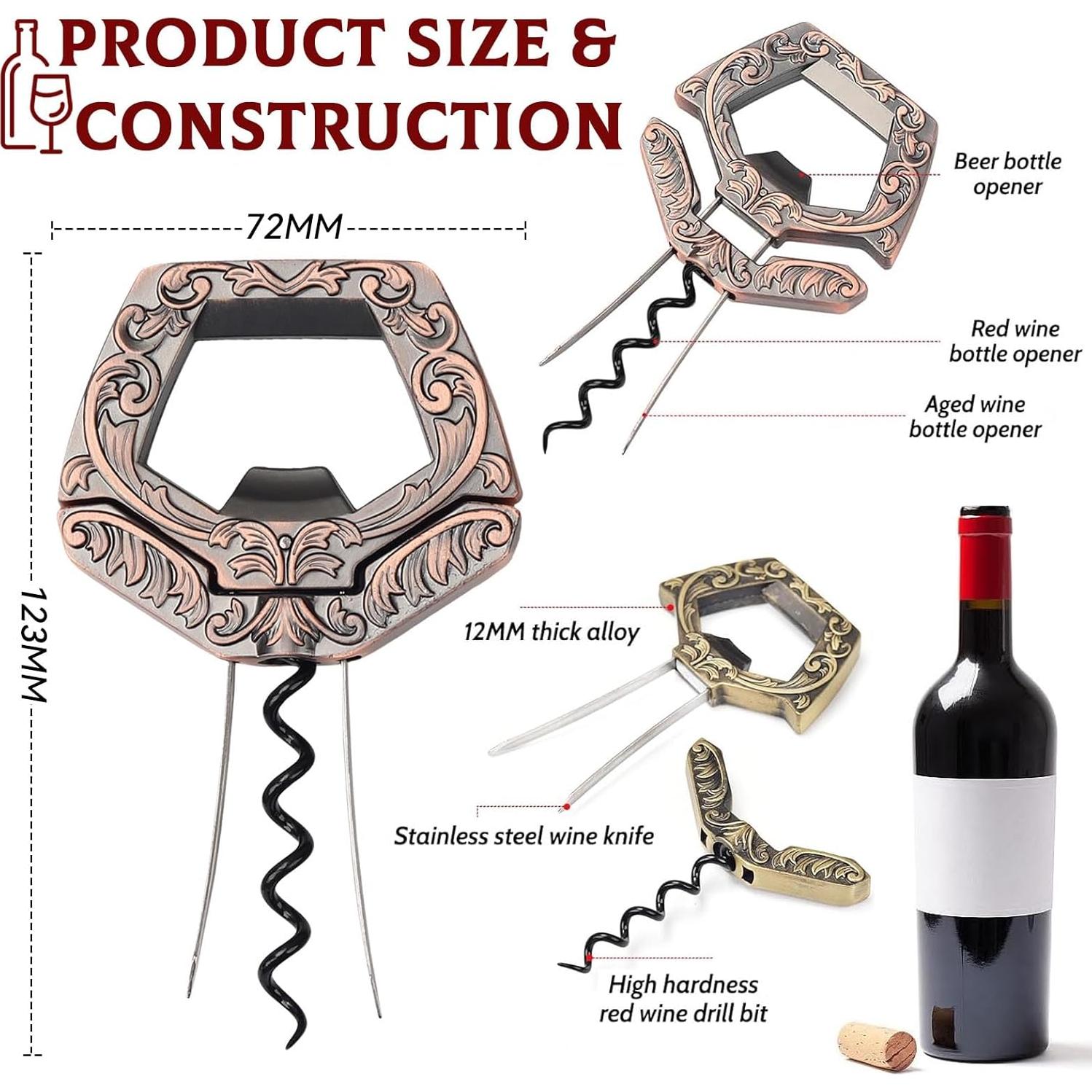 Abrebotellas Ah So LUCYLANKER 3 en 1 Bronce Acero