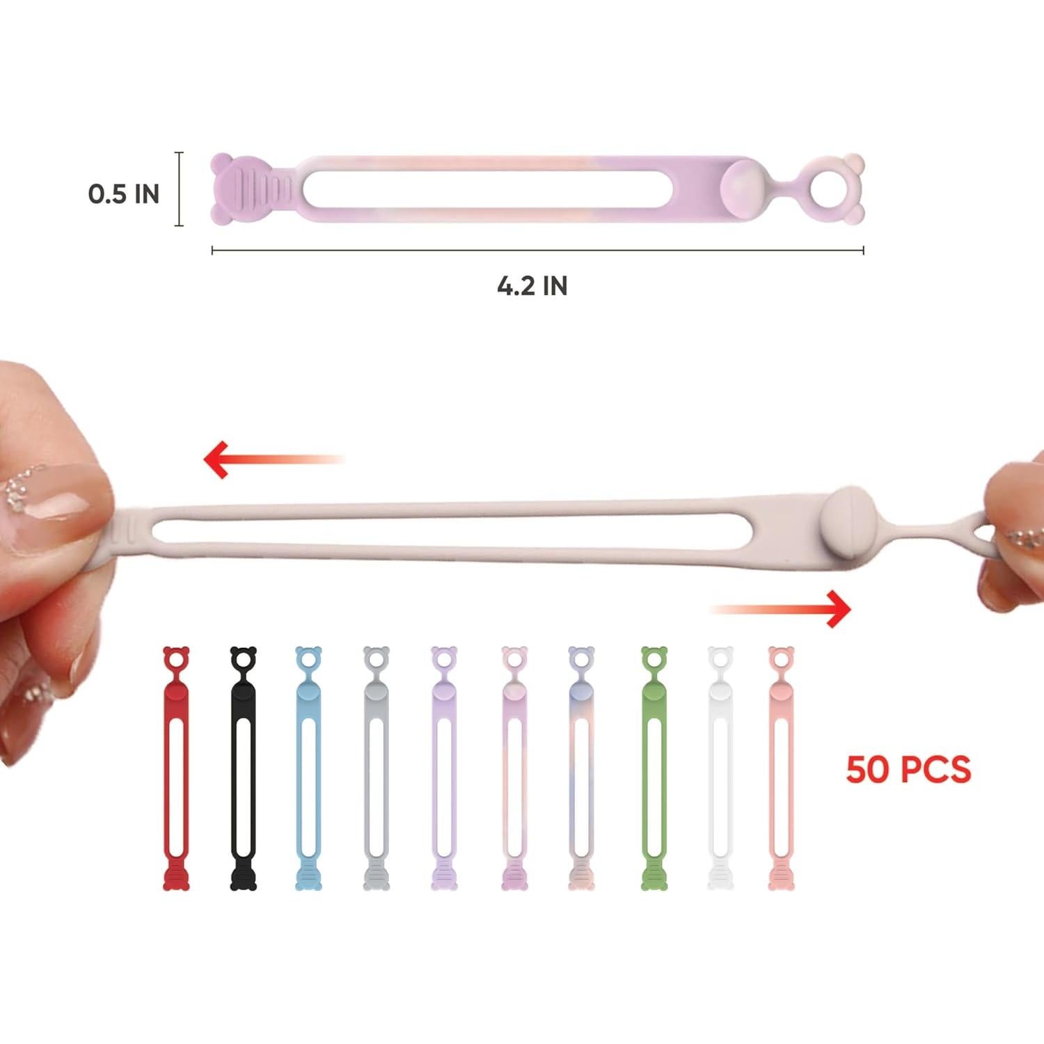 Paquete de 50 ataduras de cable silicona 365Home 10.6 cm