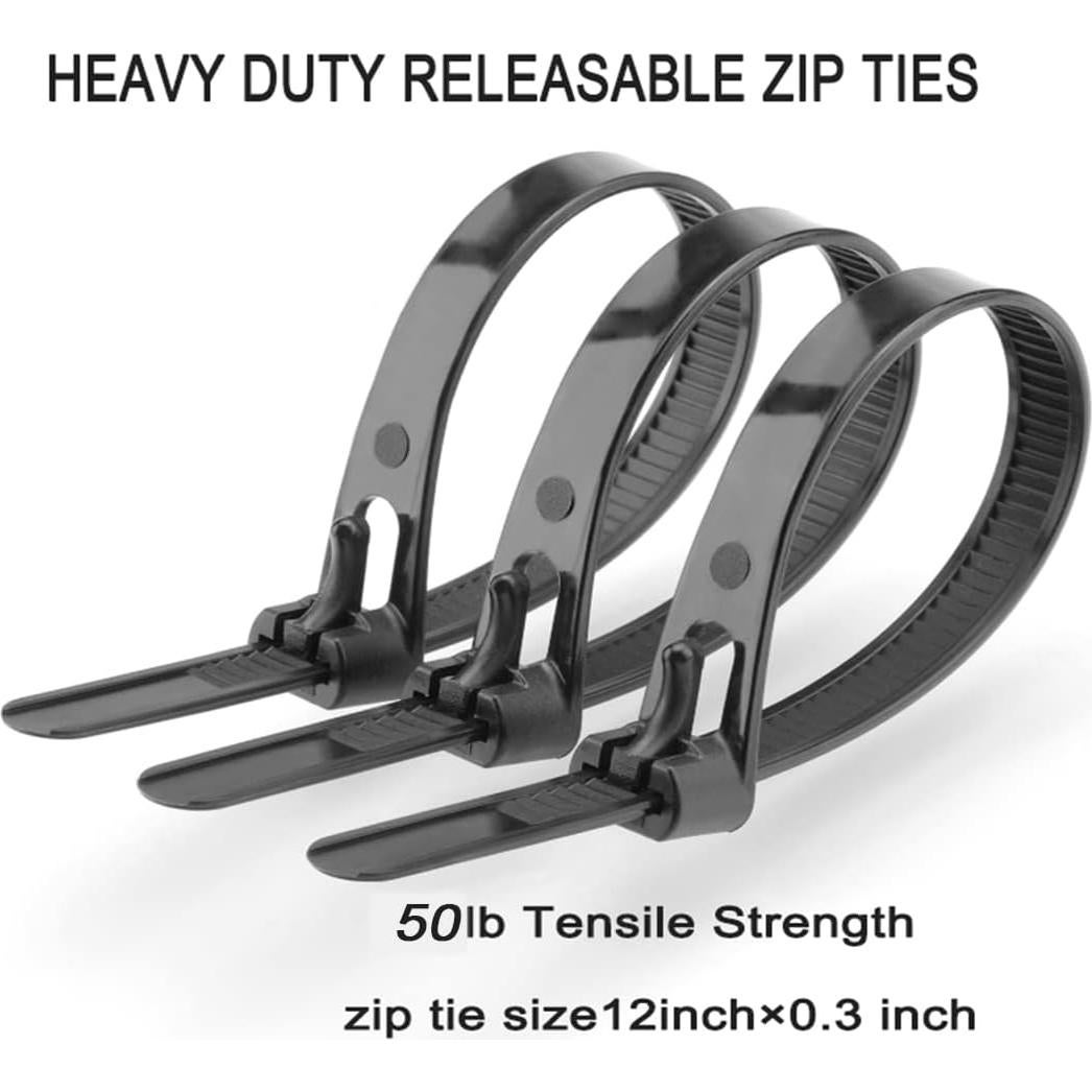 Bridas Reutilizables AGAOTIAN 30 cm 100 Piezas Alta Resistencia