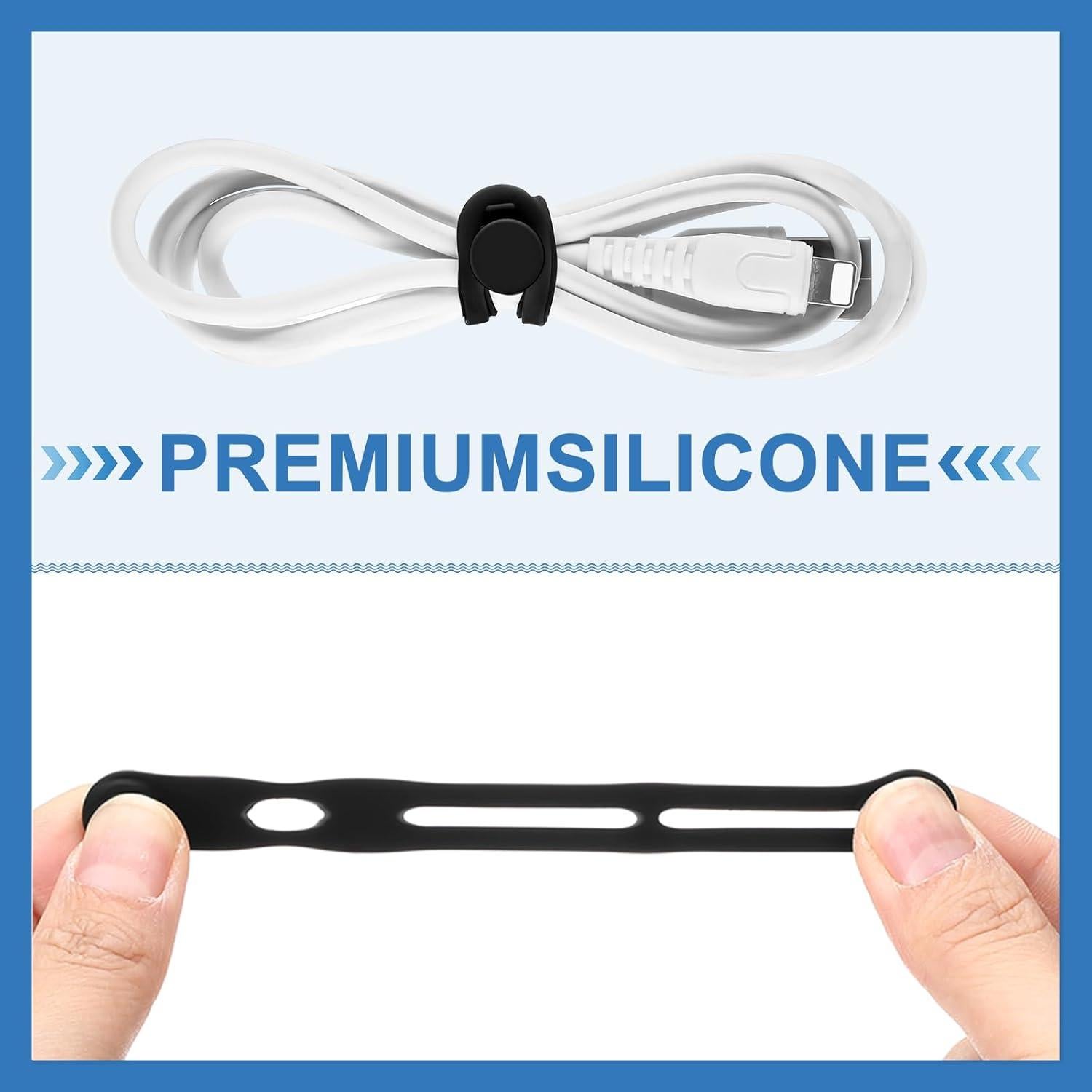 42 Correas de Cable de Silicona Tellegloww 8x1.2 cm Negro