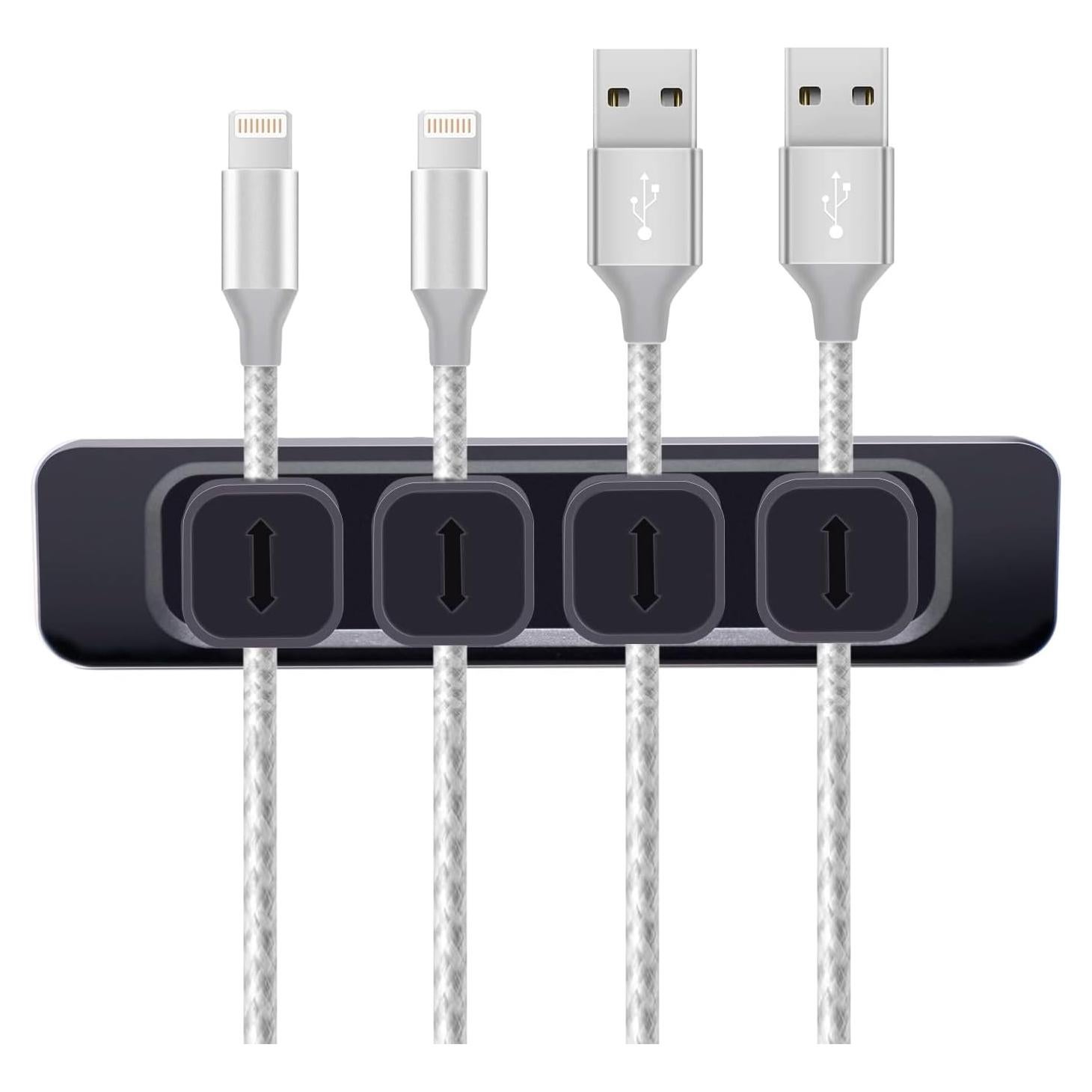 Organizador de Cables Magnético DRM - 4 Clips Autoadhesivos