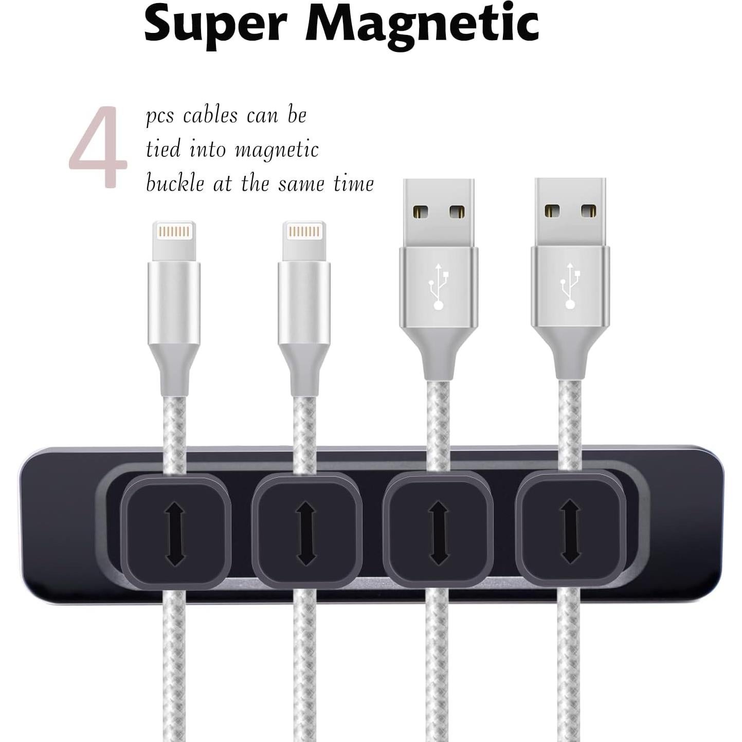 Organizador de Cables Magnético DRM - 4 Clips Autoadhesivos