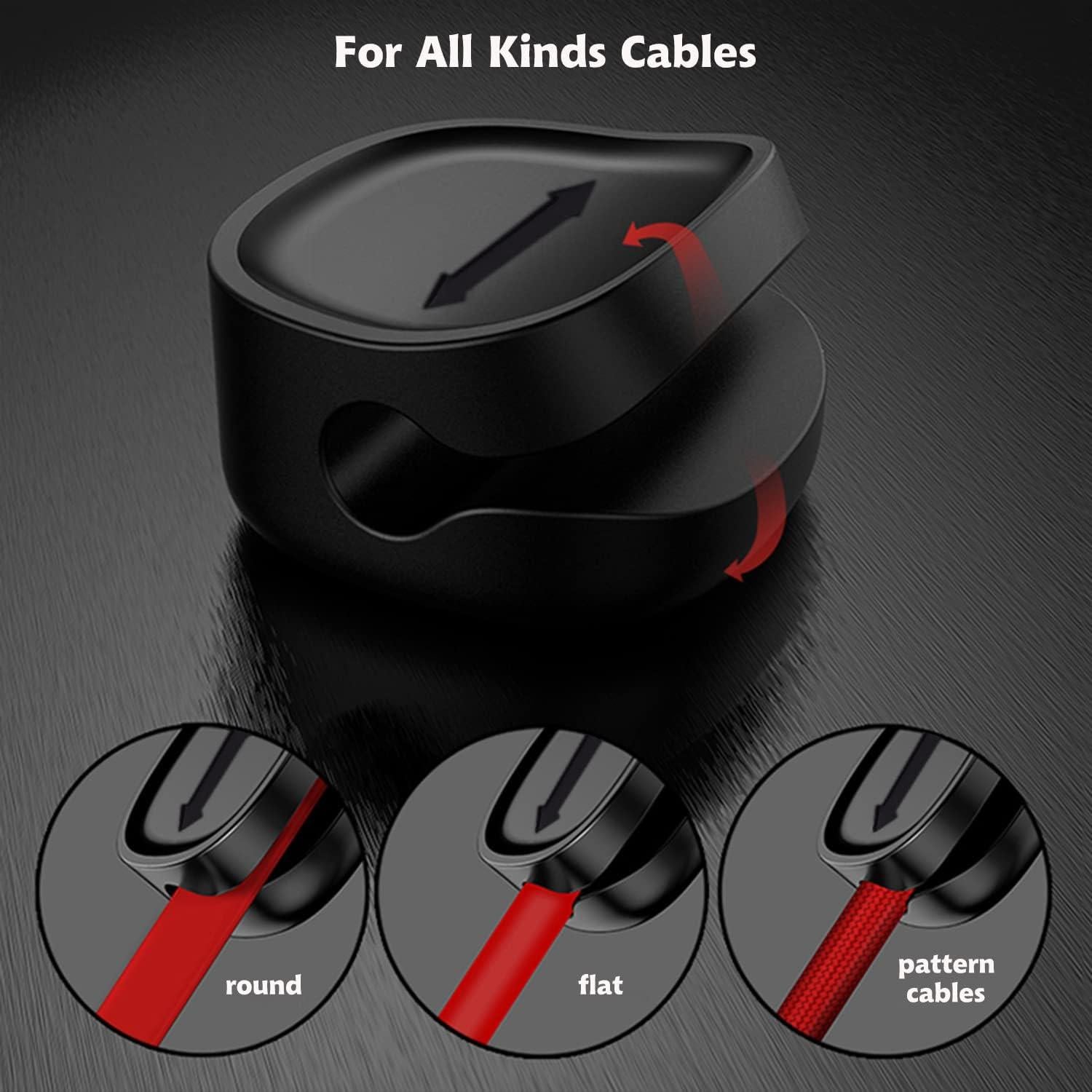 Organizador de Cables Magnético DRM - 4 Clips Autoadhesivos