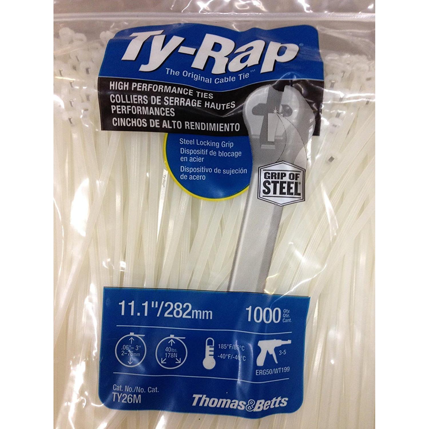 Brida de Cable Thomas & Betts 40lb 27,94cm Nylon Blanco 1000u