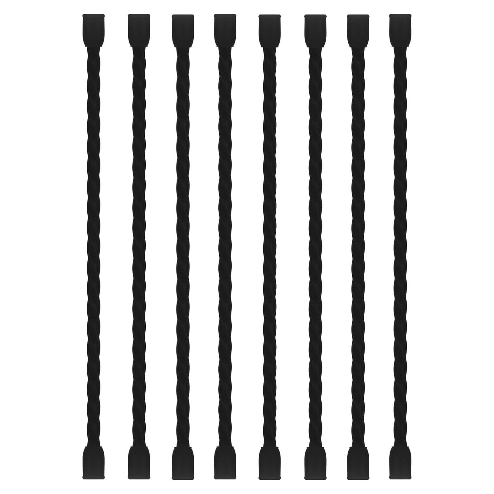 8 Sujetacables de Silicona 15,24 cm LOIUO Negro Reutilizables