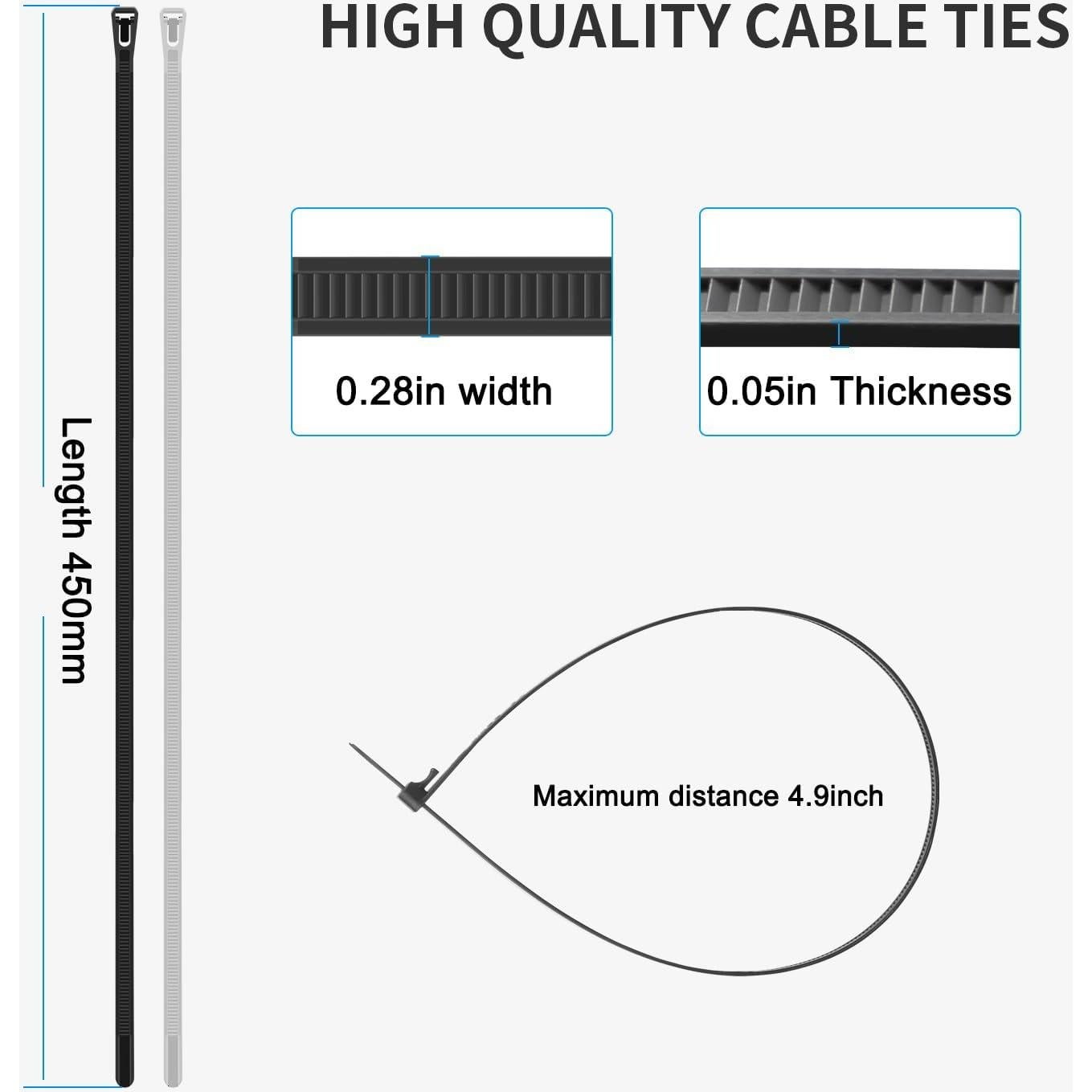 Bridas Reutilizables Armpow 45,72 cm 100 Piezas Blancas