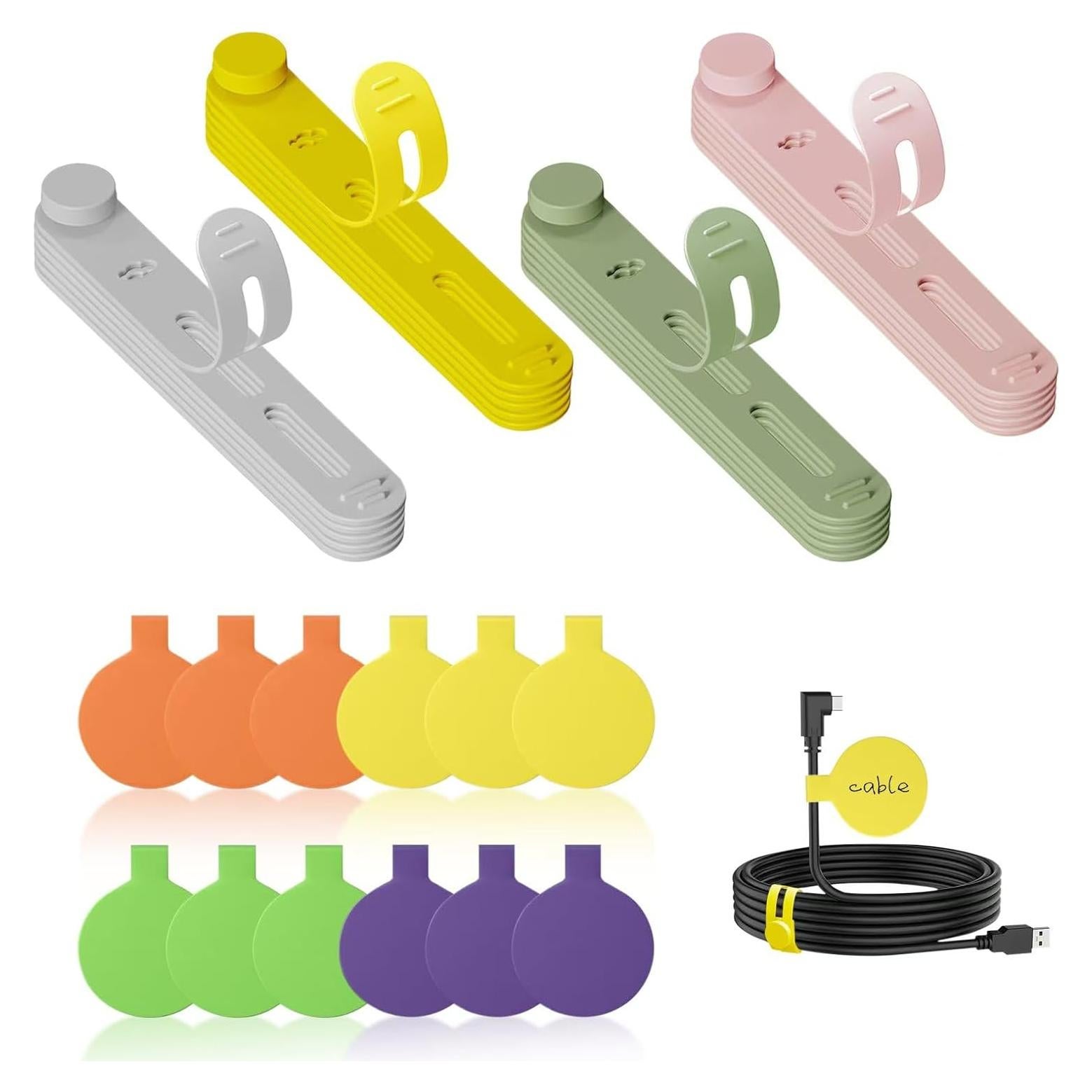 Juego de 36 ataduras de silicona y etiquetas UMUST