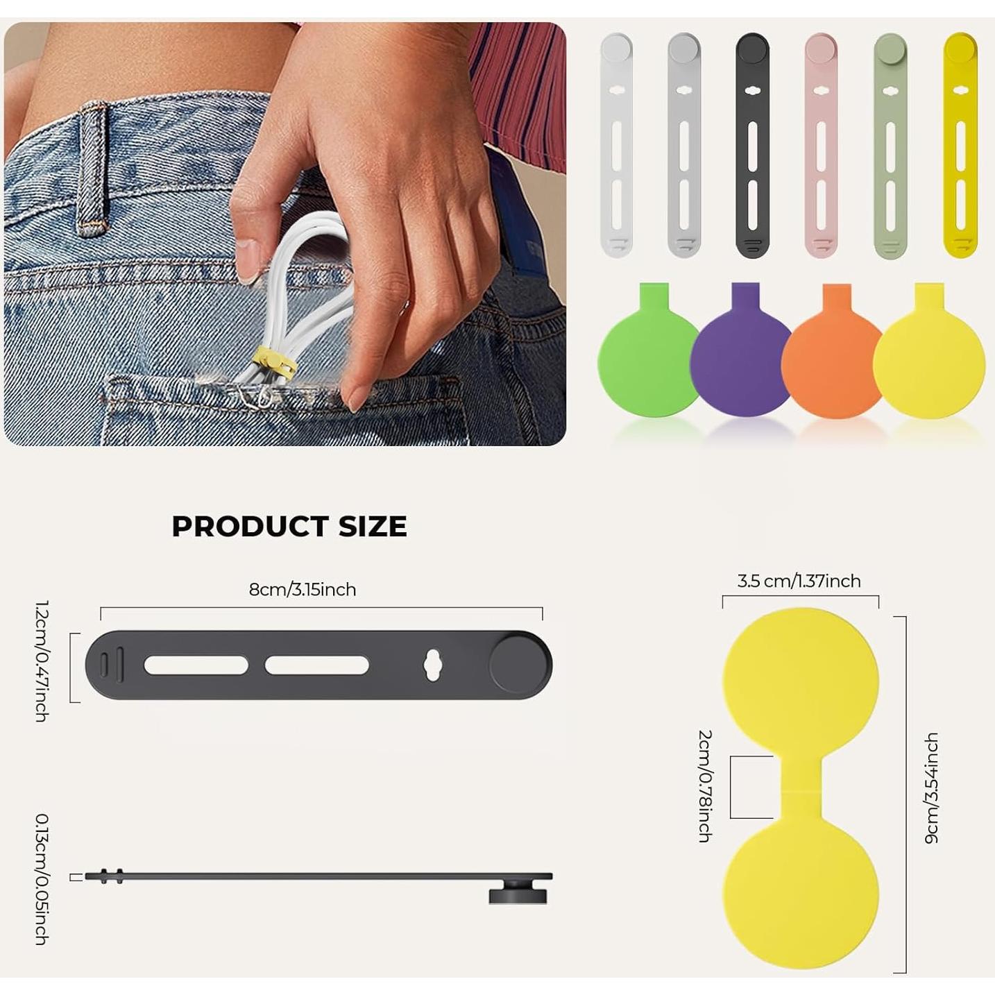 Juego de 36 ataduras de silicona y etiquetas UMUST