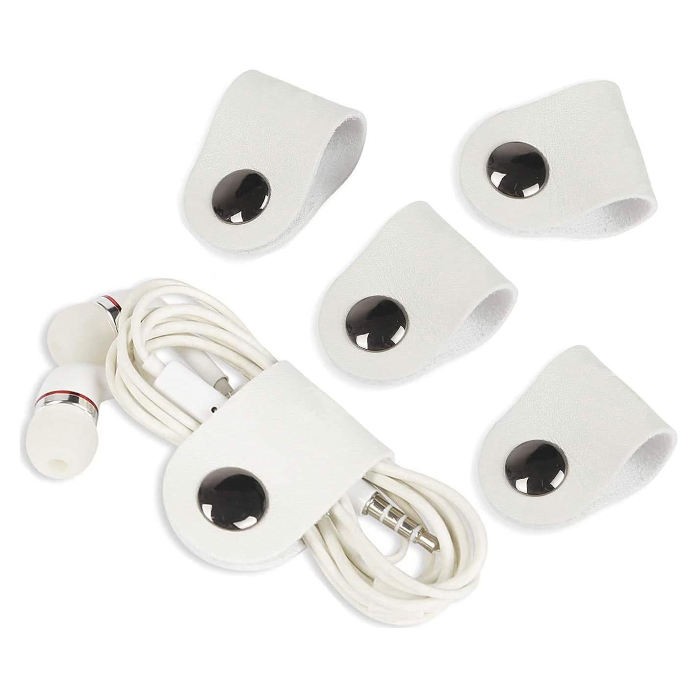 Organizador de Cables de Cuero Genuino Seabaras - Juego de 5