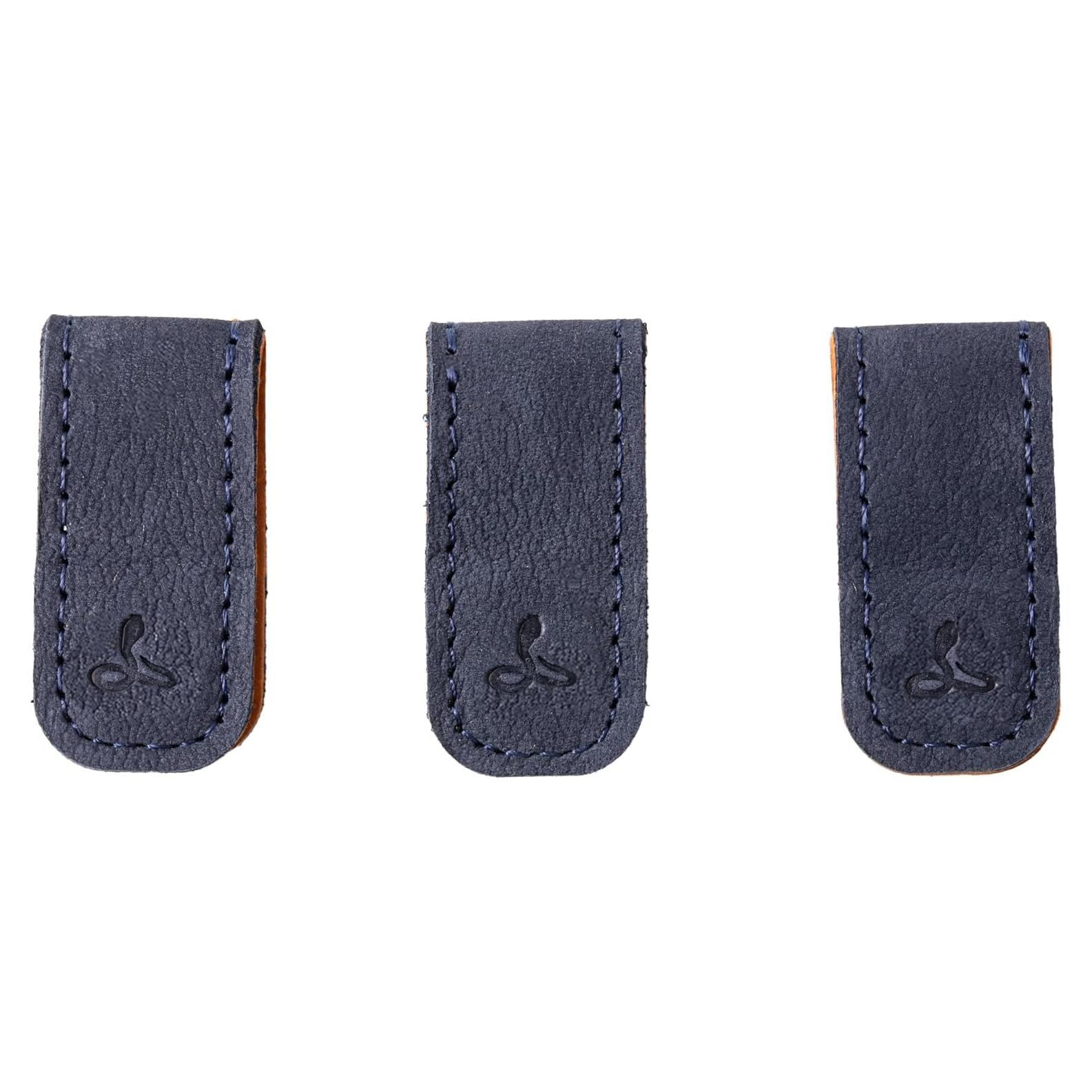 Correas de Cuero para Cables Snakehive - Paquete de 3 Marino