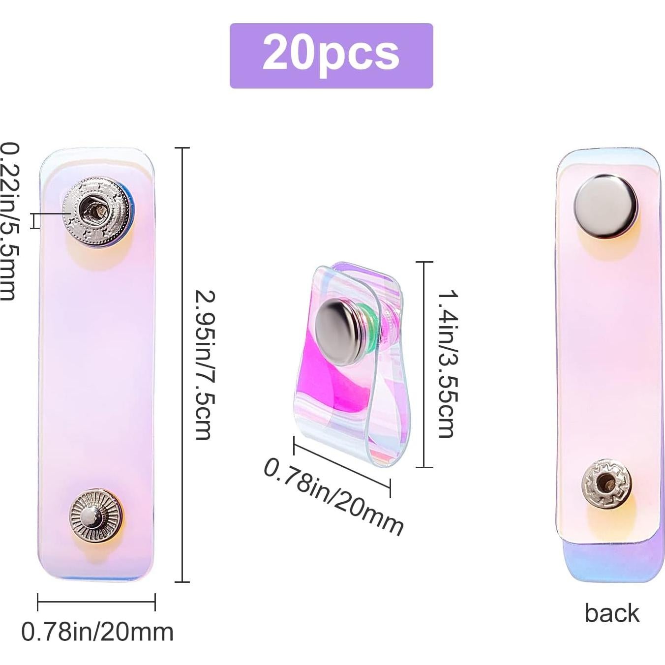 Correas de Cable Reutilizables GORGECRAFT 20pcs 7.5cm Holográficas