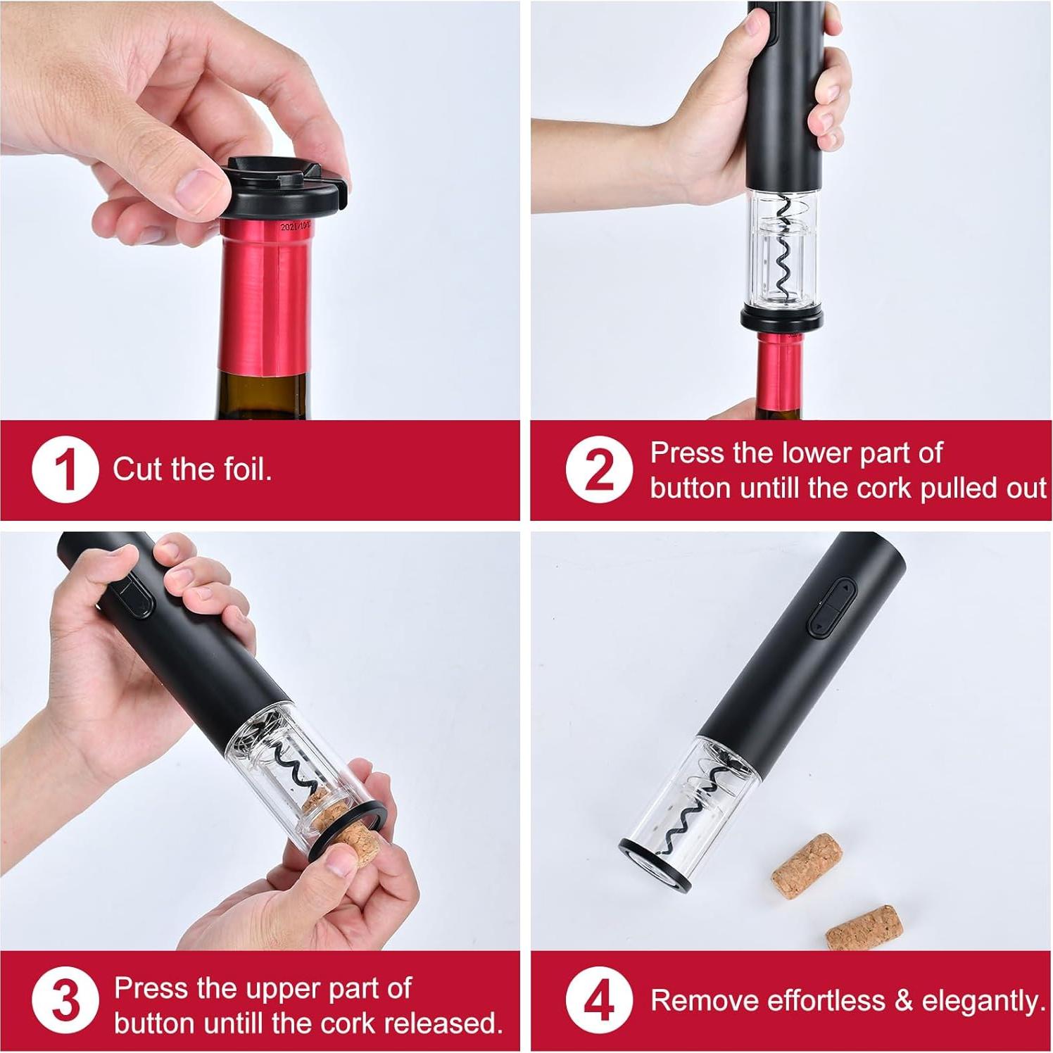 Abridor de Vino Eléctrico SCHACHUP Automático con Cortador