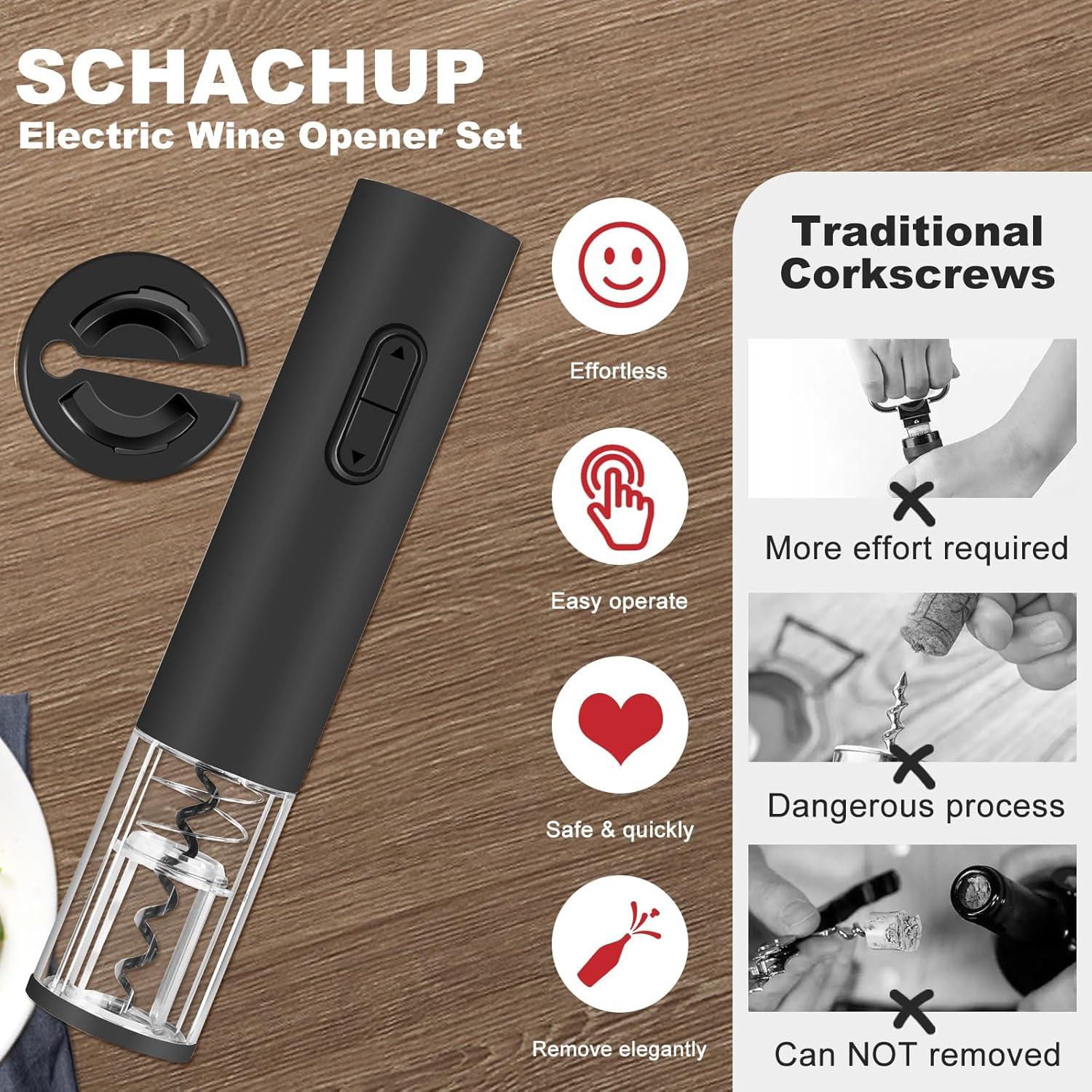 Abridor de Vino Eléctrico SCHACHUP Automático con Cortador