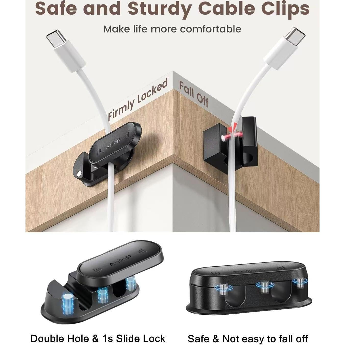 Organizador de Cables Aollop 6 Clips Magnéticos 12 Agujeros