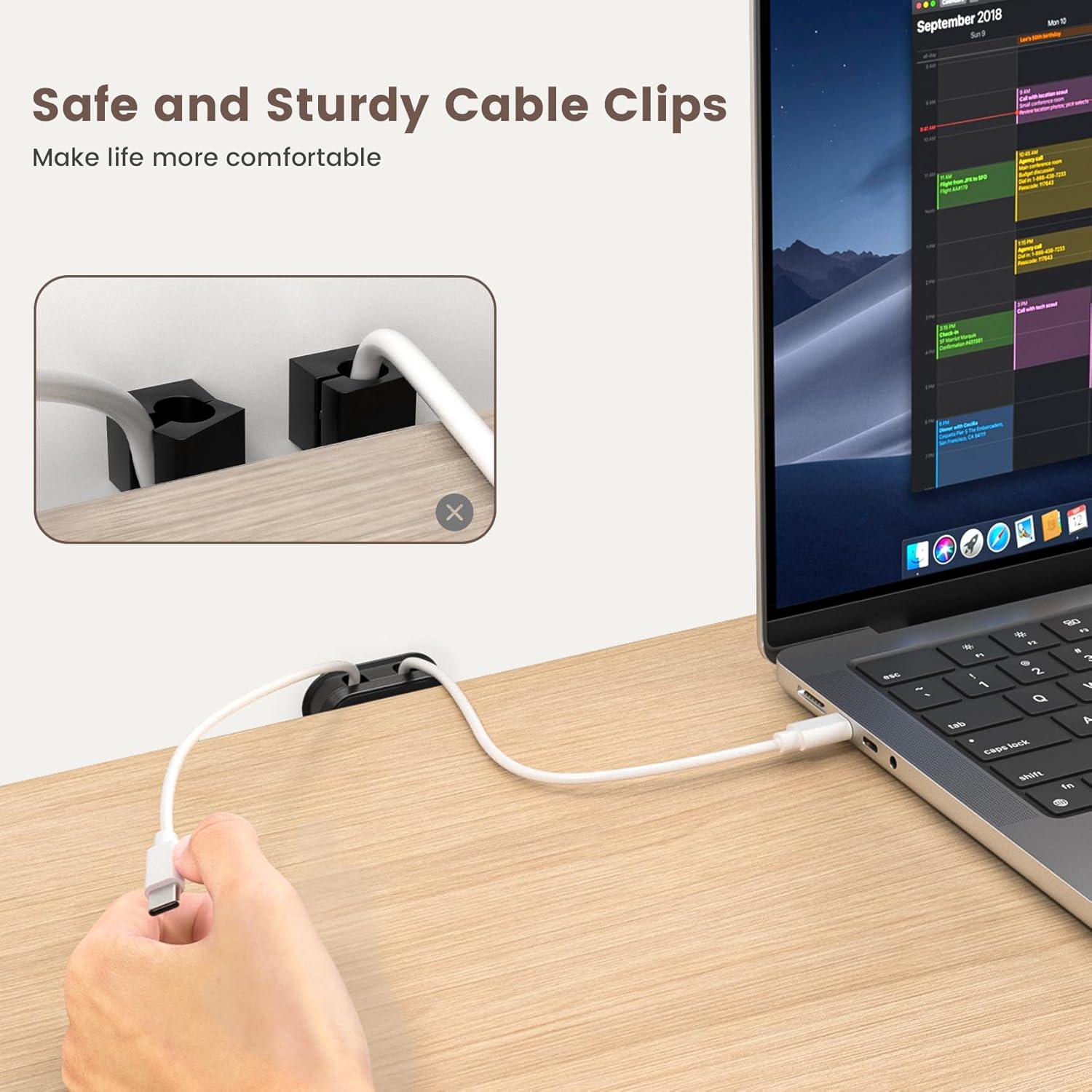 Organizador de Cables Aollop 6 Clips Magnéticos 12 Agujeros