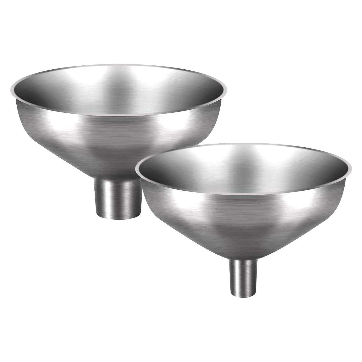 Juego de embudos de acero inoxidable Serinar 2 piezas 2,54 cm 1,27 cm